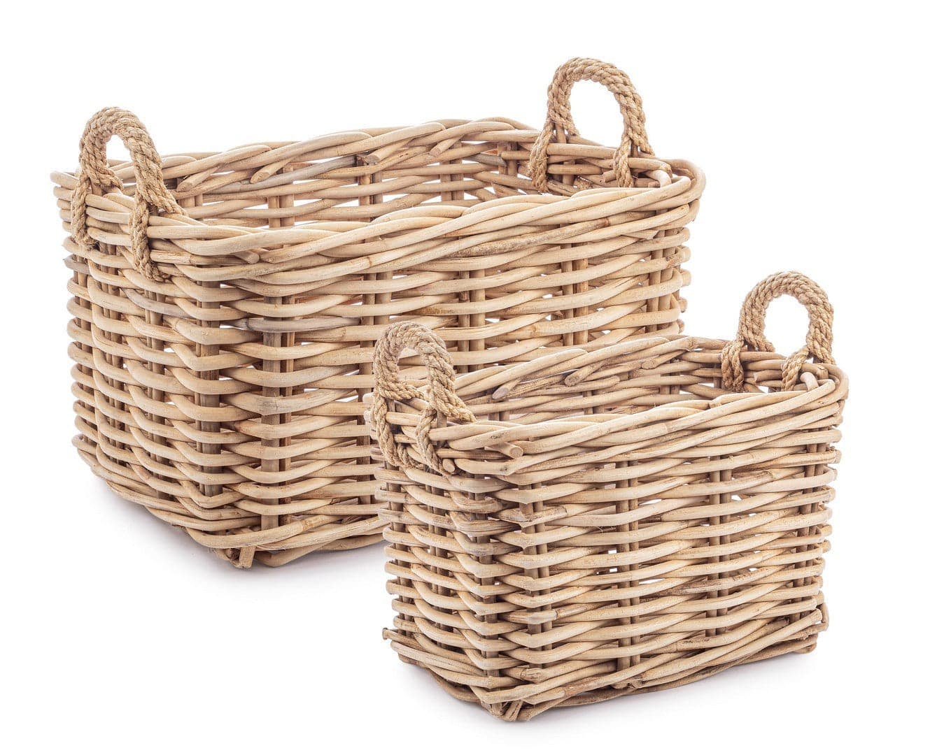Ceste "Malang" in rattan kubu naturale da esterno set da 2 in Divanetti Decor Space - Altamura, commercioVirtuoso.it