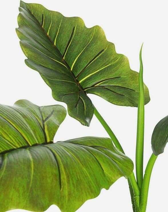 Pianta artificiale "Dieffenbachia" in poliestere con vaso per decorazione ambienti - 2