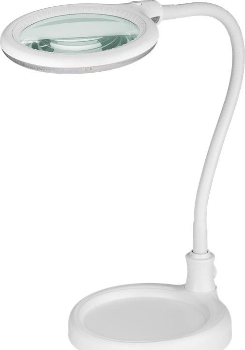 Lampada LED con Lente d'ingrandimento Base di Appoggio e Clip da Tavolo 6W Bianco - 8