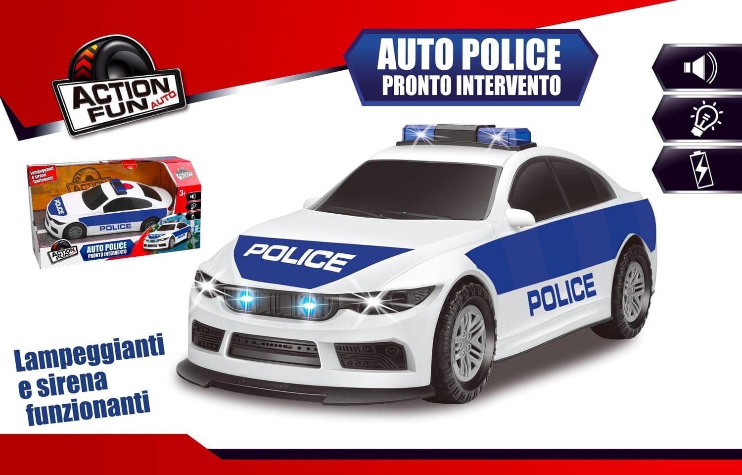 Auto Police Grande Luci Suoni Frizione - 2