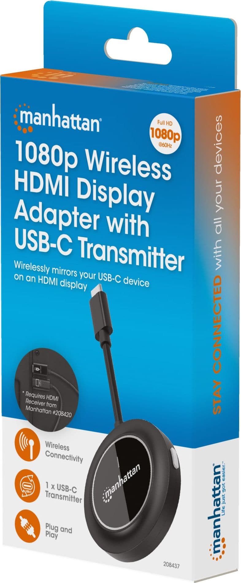 Adattatore Wireless HDMI 1080p con Trasmettitore USB-C&trade per IDATA USBC-1080WL - 18