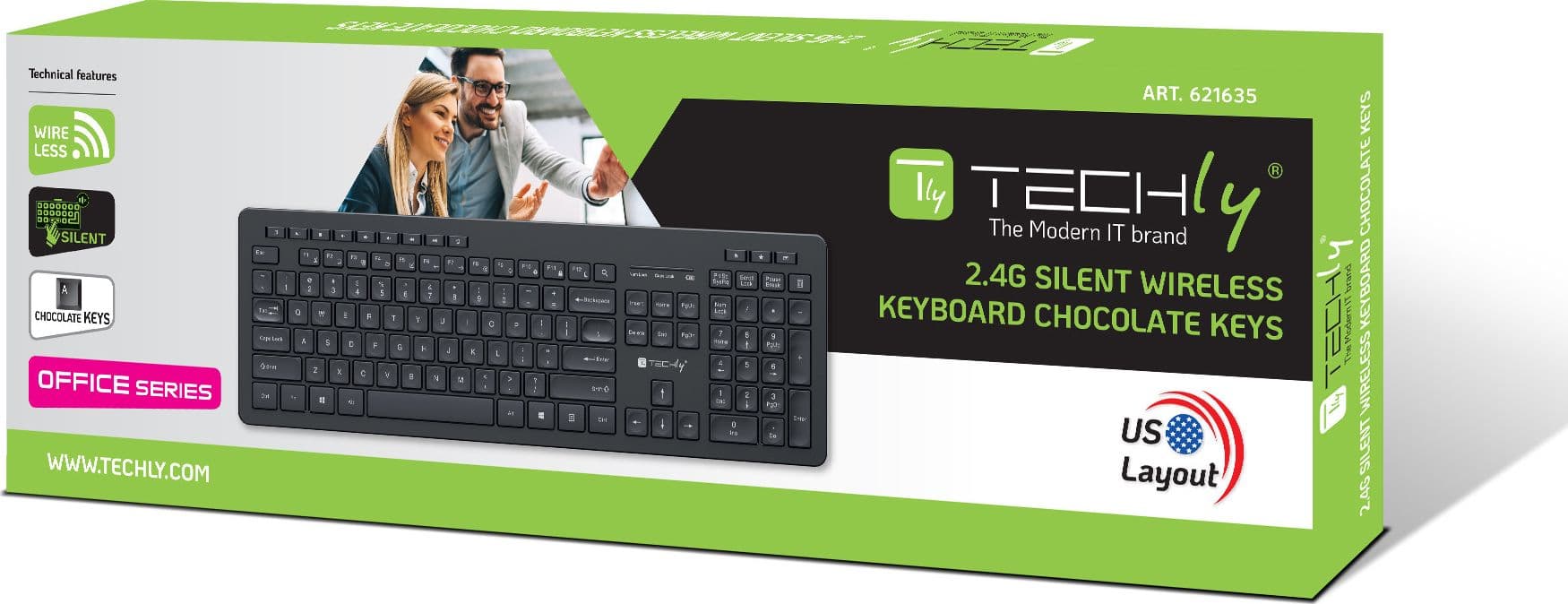 Tastiera Wireless Layout Americano Nero - 7