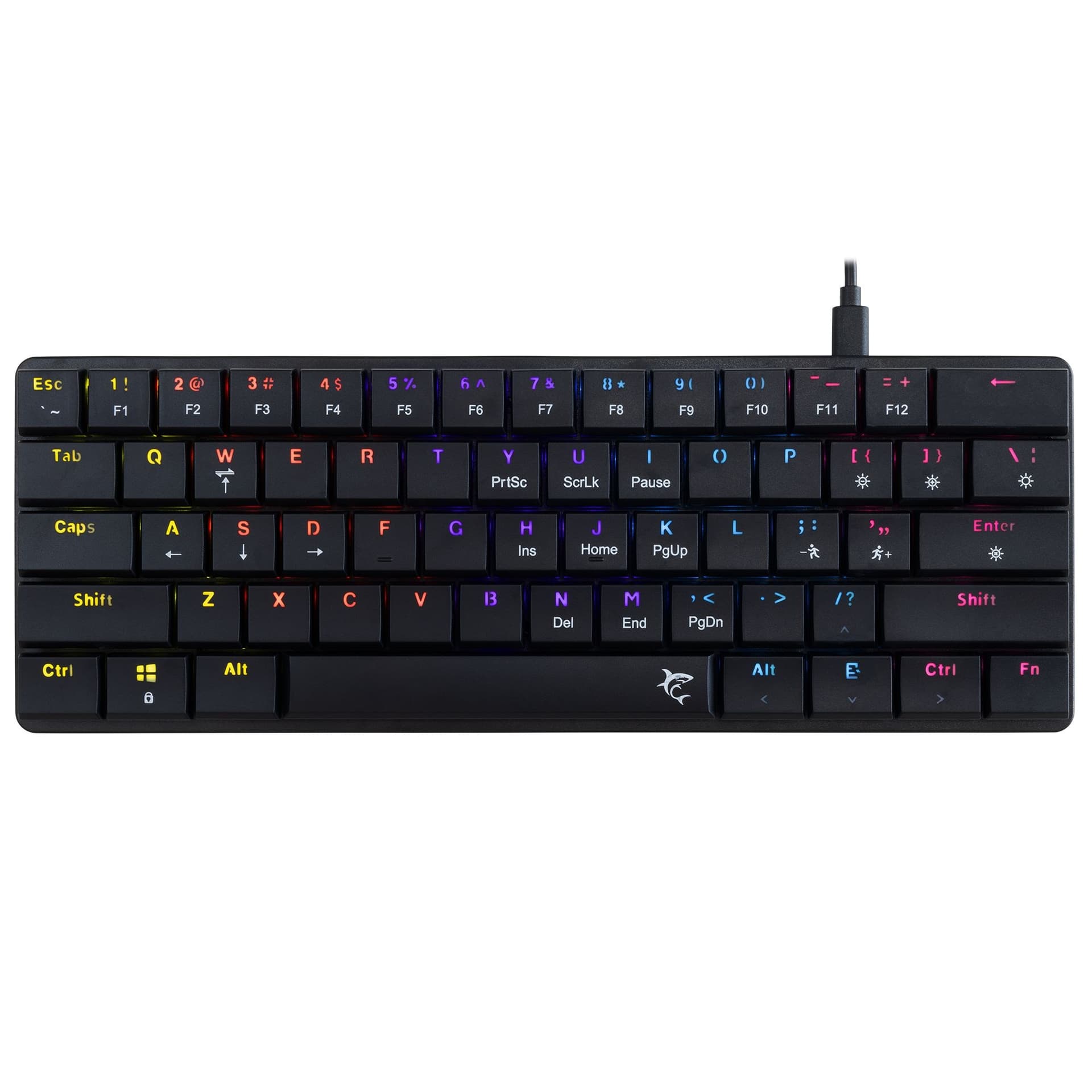 Tastiera Gaming USB-C&trade 62 Tasti con Retroilluminazione LED RGB e 19 Effetti Luce - 10