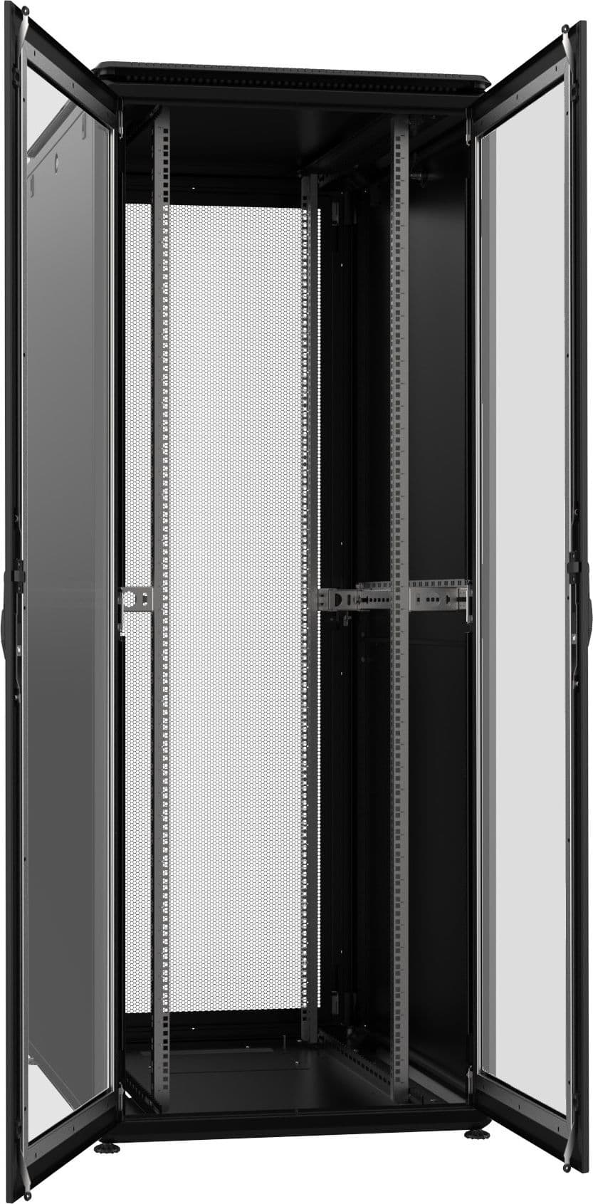Armadio Server Rack 19'' 800x1000 42U Nero Porta Grigliata Doppio Battente serie Evolution Ventilato - 4