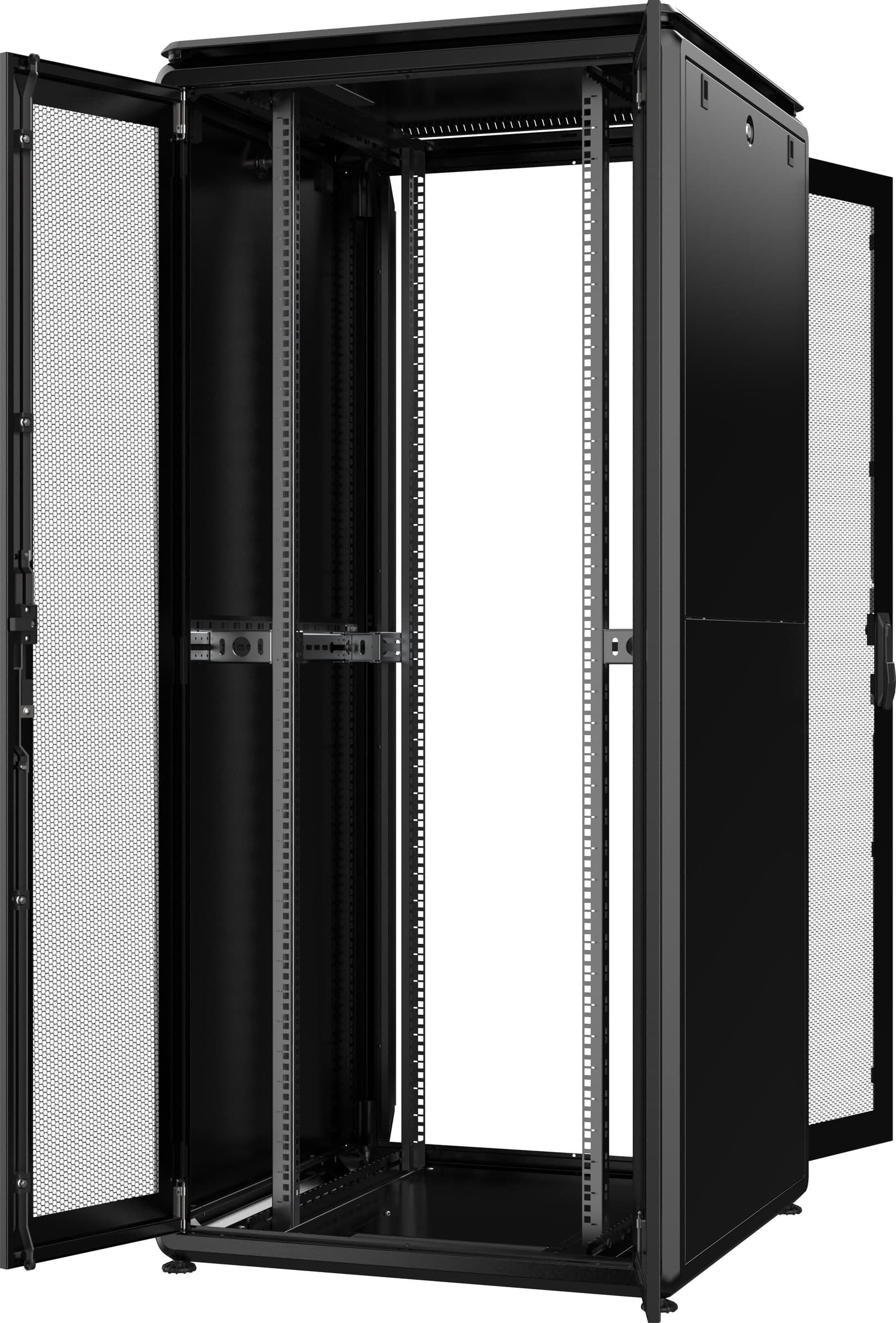 Armadio Server Rack 19'' 800x1000 42U Nero Porta Grigliata Doppio Battente serie Evolution Ventilato - 8