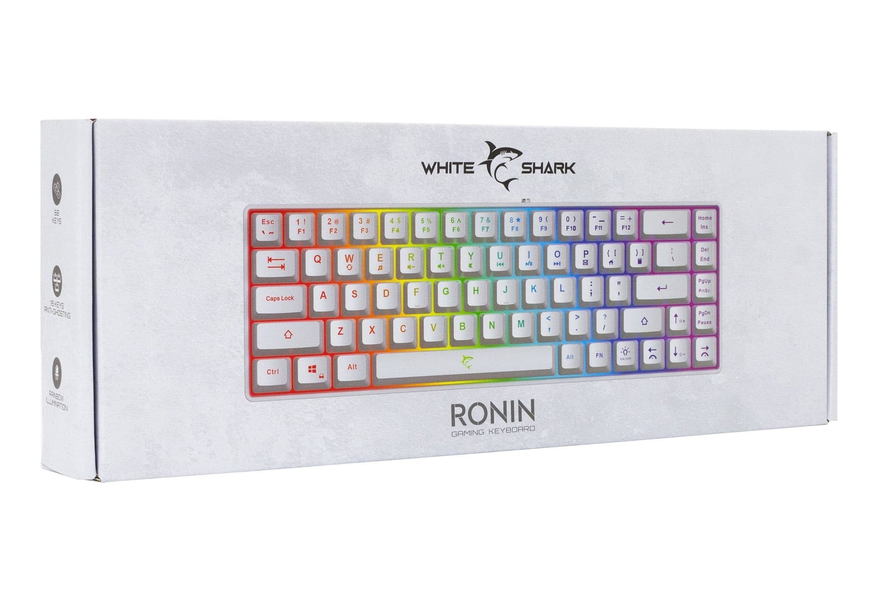 Tastiera Gaming USB 68 Tasti con Retroilluminazione LED RGB Bianco - 11
