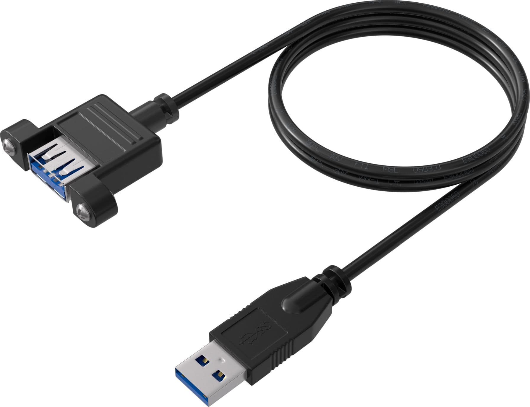 Cavo Prolunga USB 3.2 SuperSpeed A/A M/F da Pannello 1m Nero - 6