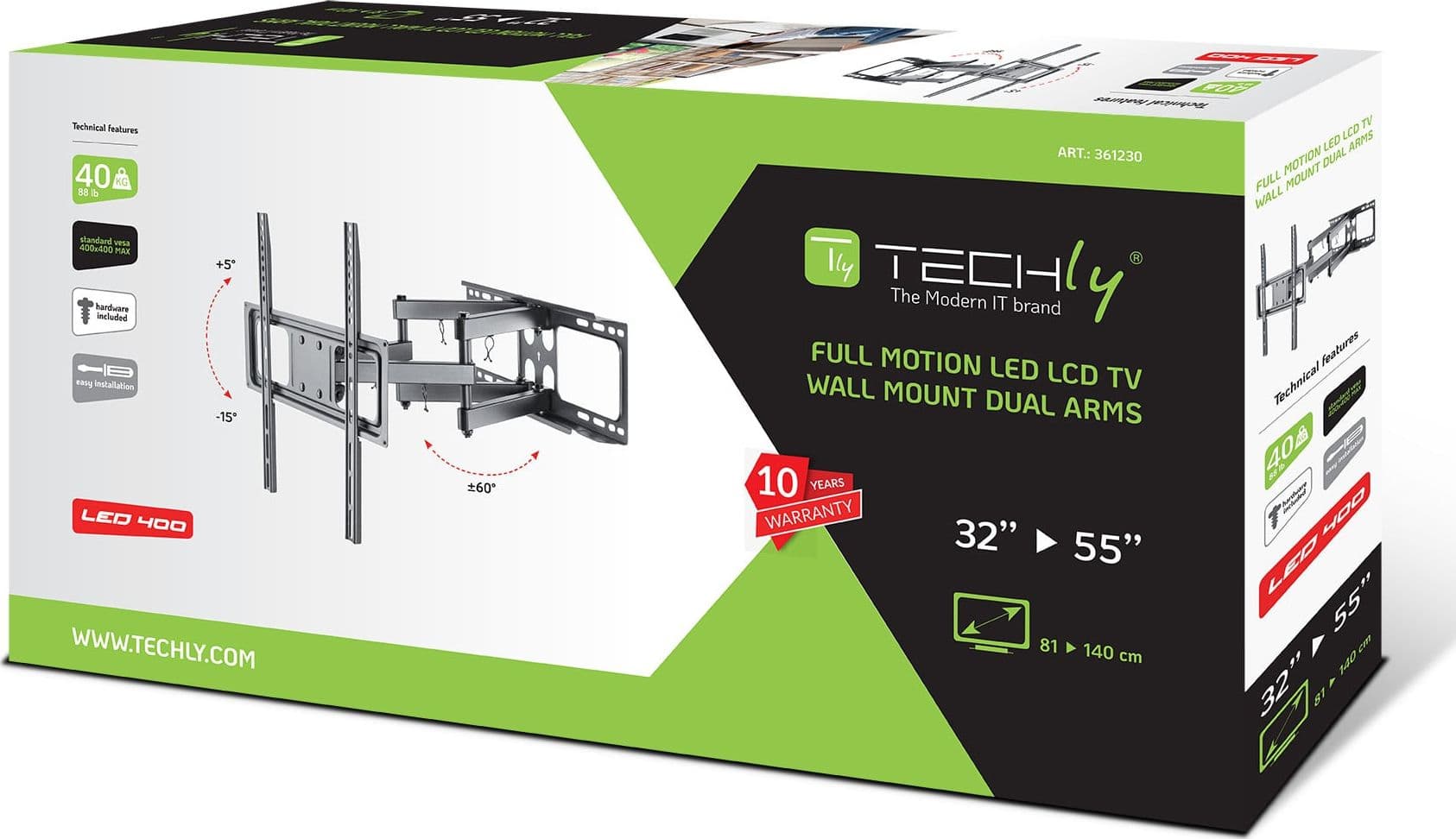Supporto da parete per TV LED/LCD da 32'' a 55'' - 16