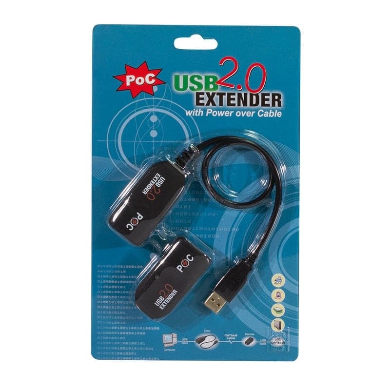 Extender USB Cat.5E Cat.6 fino a 50m, POC, Nero - 12