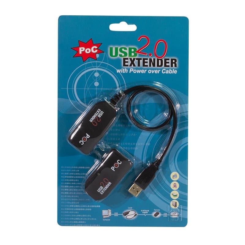 Extender USB Cat.5E Cat.6 fino a 50m, POC, Nero - 19