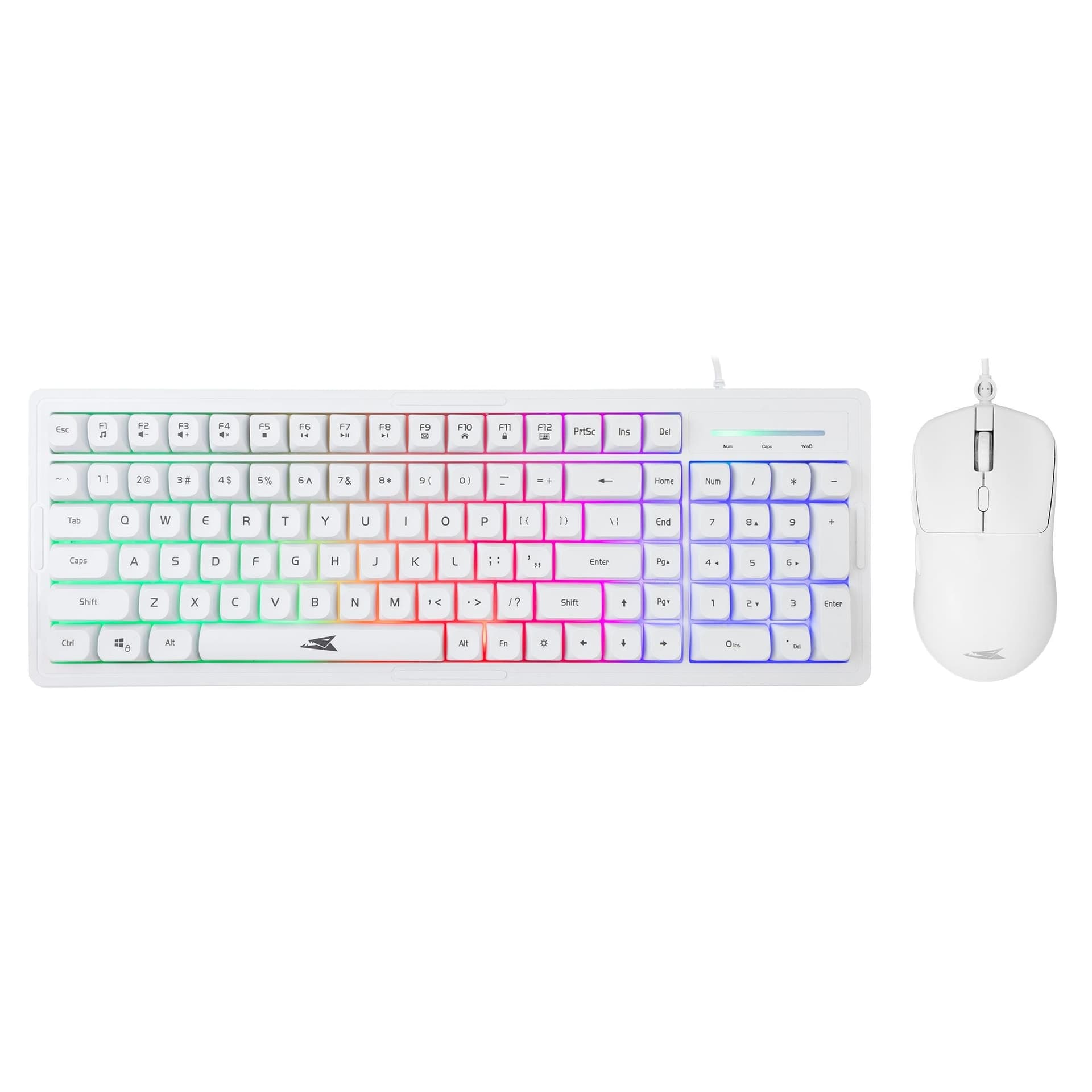 Kit Tastiera 101 Tasti e Mouse USB 7200 Dpi Bianco, ORCA - 7