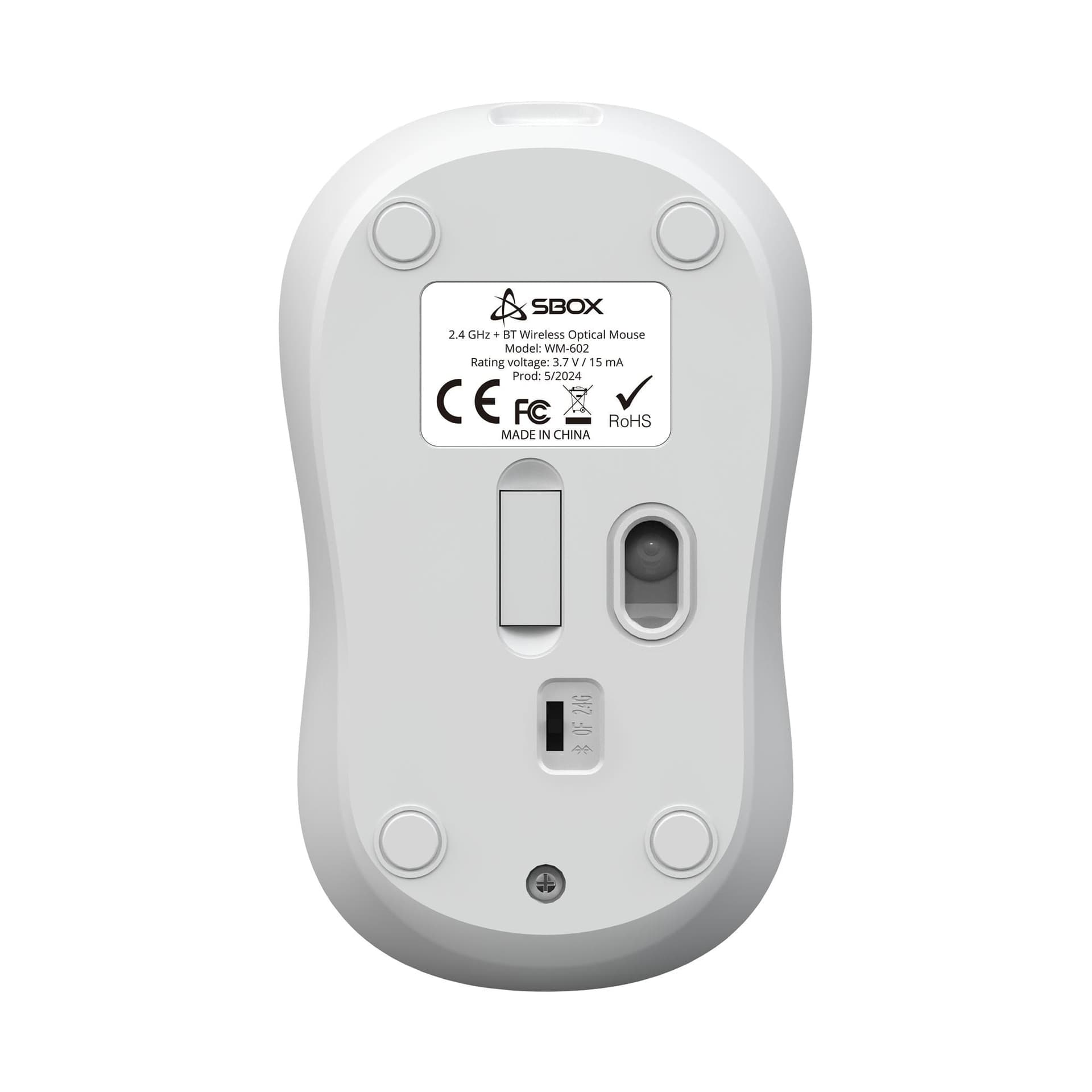 Mouse Ottico Wireless 1600 Dpi 4D Bianco, WM-602W - 6