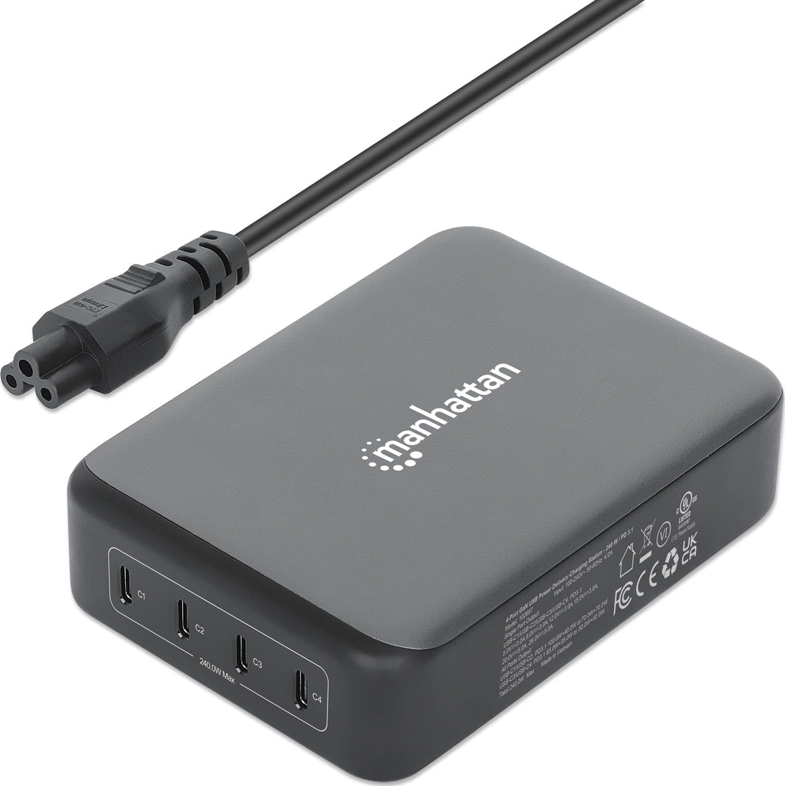 Stazione di Ricarica USB-C&trade Power Delivery 4 Porte GaN 240W / PD3.2 - 17