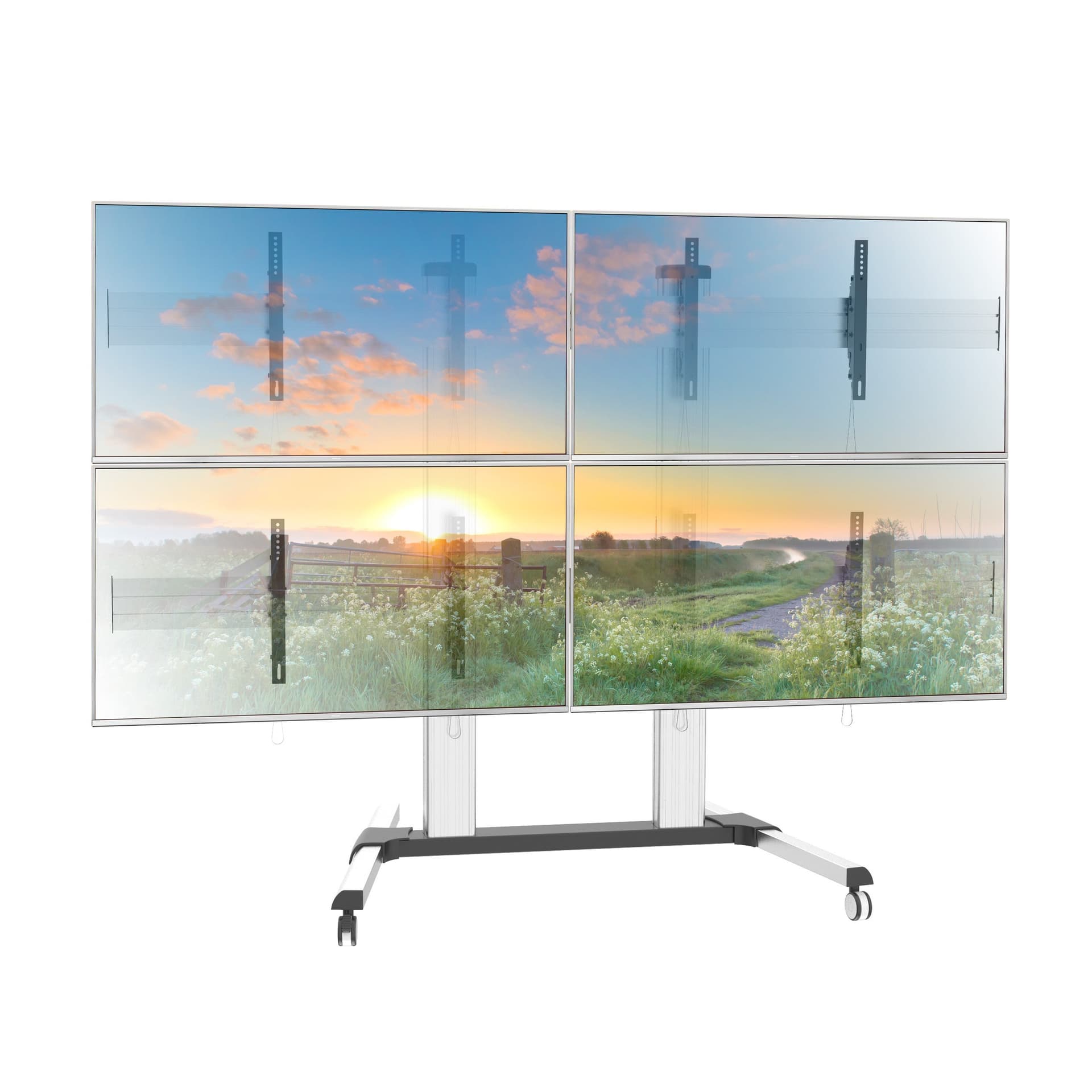 Supporto a Pavimento per 4 TV LCD/LED 32-60'' per Video Wall - 23