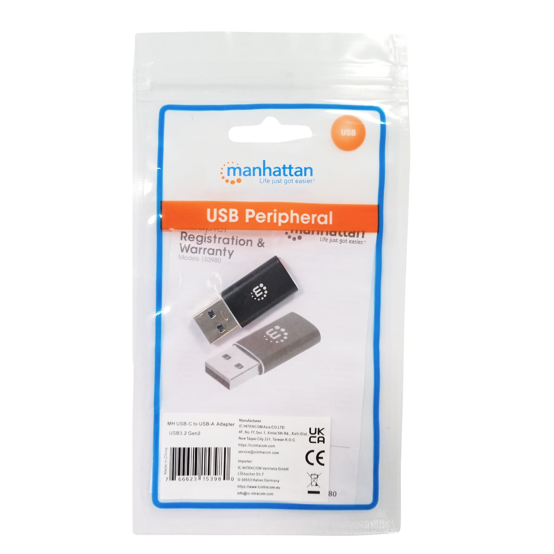 Adattatore Convertitore USB 3.2 USB-A Maschio a USB-C&trade Femmina - 16