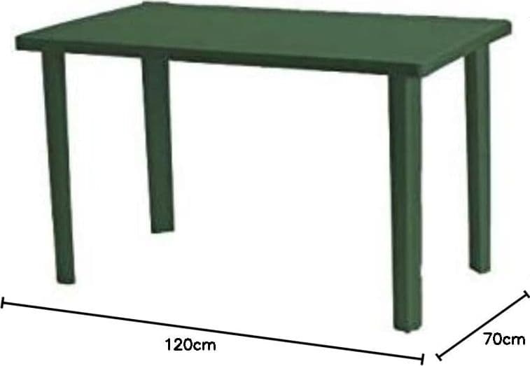TAVOLO VERDE RETTANGOLARE DA GIARDINO 120X70 CM PERFETTO PER SPAZIO ESTERNO 016302 - 4