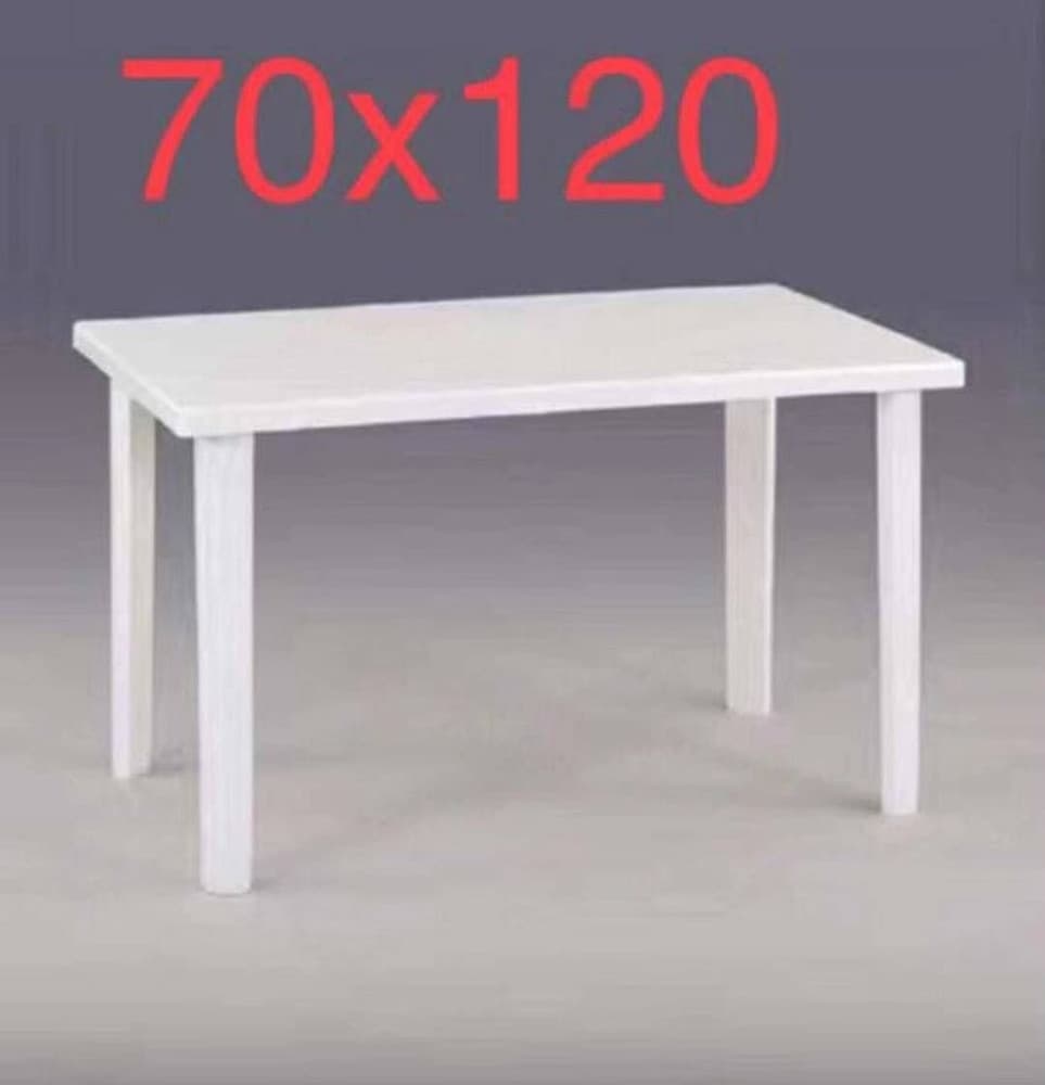 TAVOLO RETTANGOLARE DA GIARDINO 120X70CM BIANCO PERFETTO PER SPAZIO ESTERNO 016301 - 4