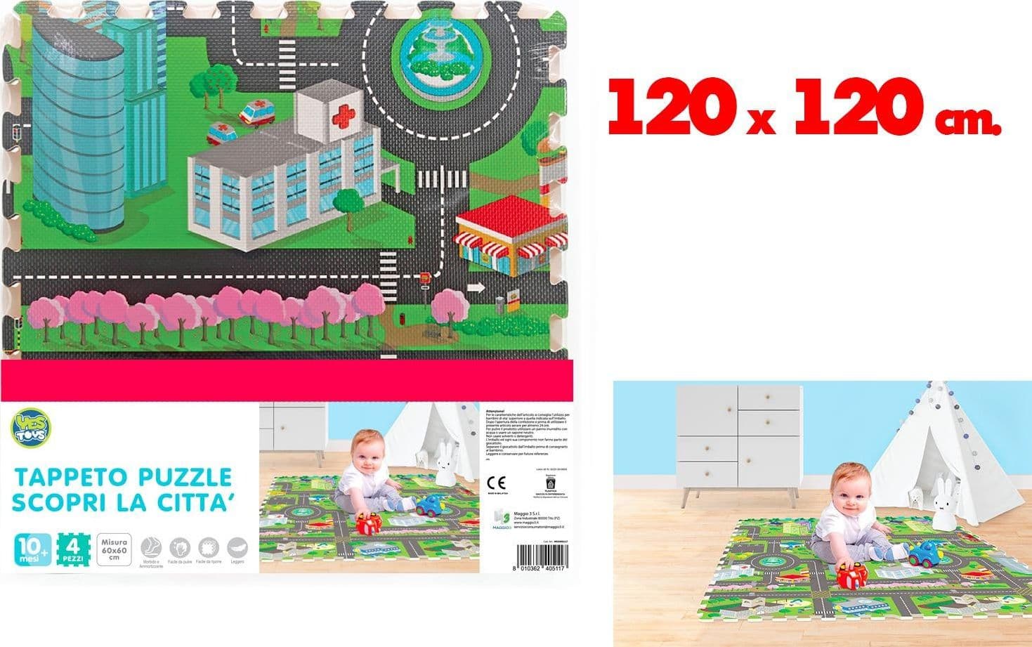 Tappeto Puzzle Mappa Citta' 120x120 - 2