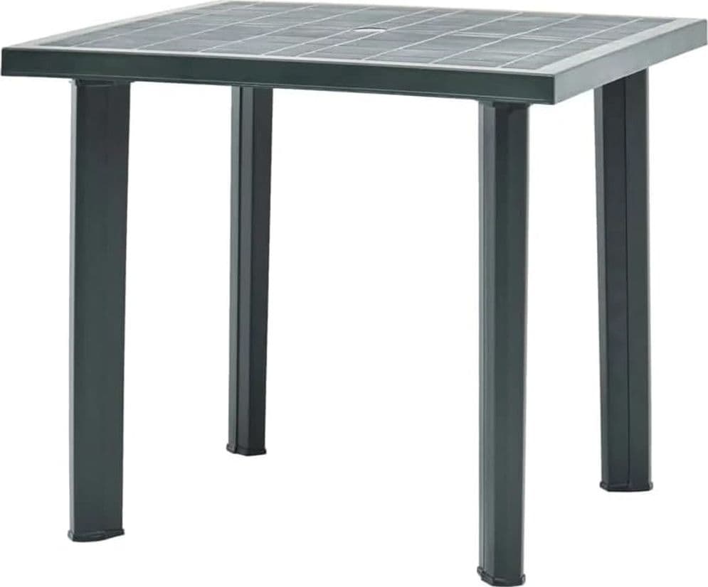 TAVOLO IN PLASTICA DA GIARDINO TAVOLA QUADRATA VERDE 80X75XH72CM RESISTENTE 020353 - 4