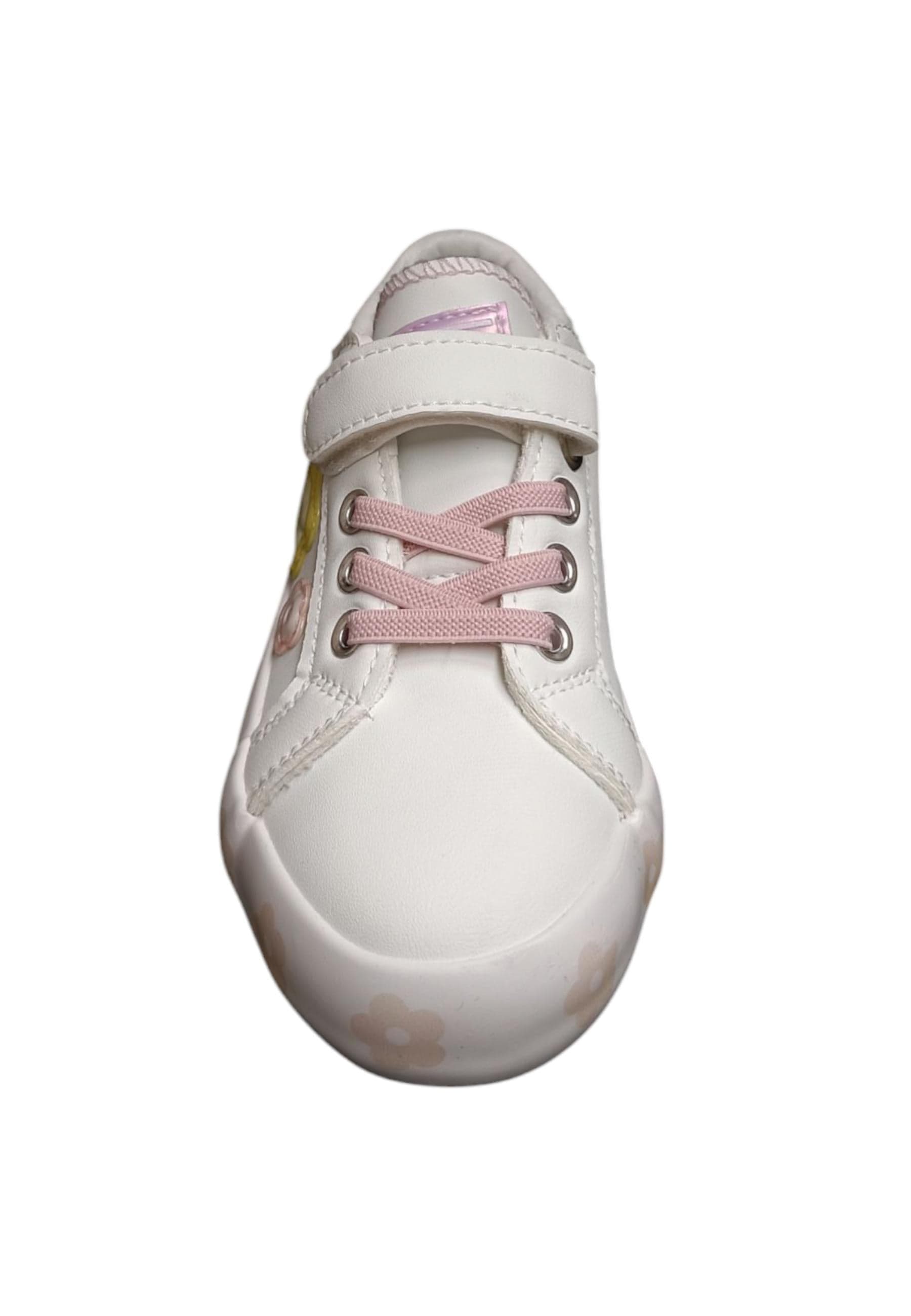 Scarpe sneakers Bambine e ragazze Conquitos COSH  bianco-rosa-giallo laccio elastico e velcro in Ballerine Scarpetteria Gica - Trani, commercioVirtuoso.it
