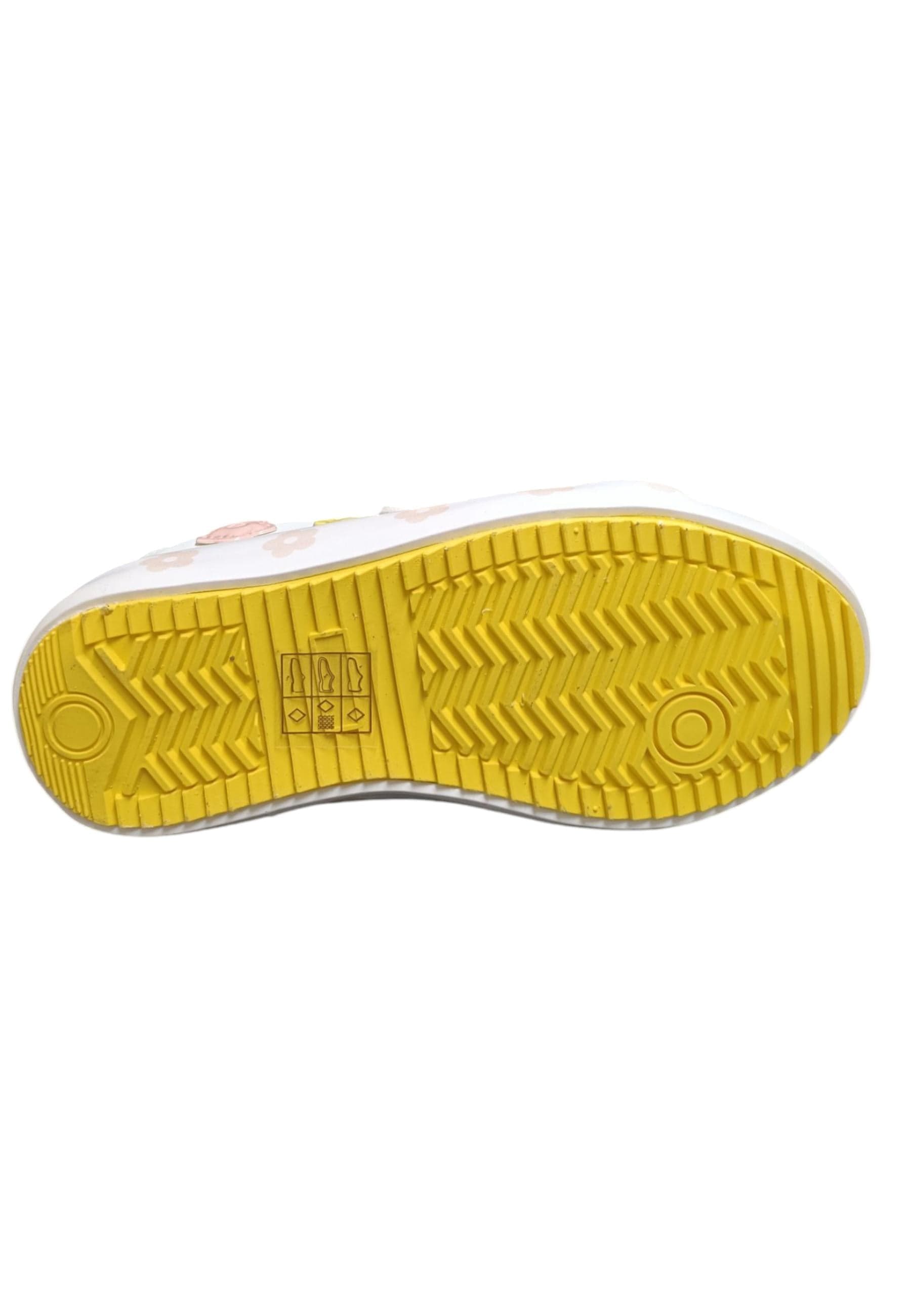 Scarpe sneakers Bambine e ragazze Conquitos COSH  bianco-rosa-giallo laccio elastico e velcro in Ballerine Scarpetteria Gica - Trani, commercioVirtuoso.it