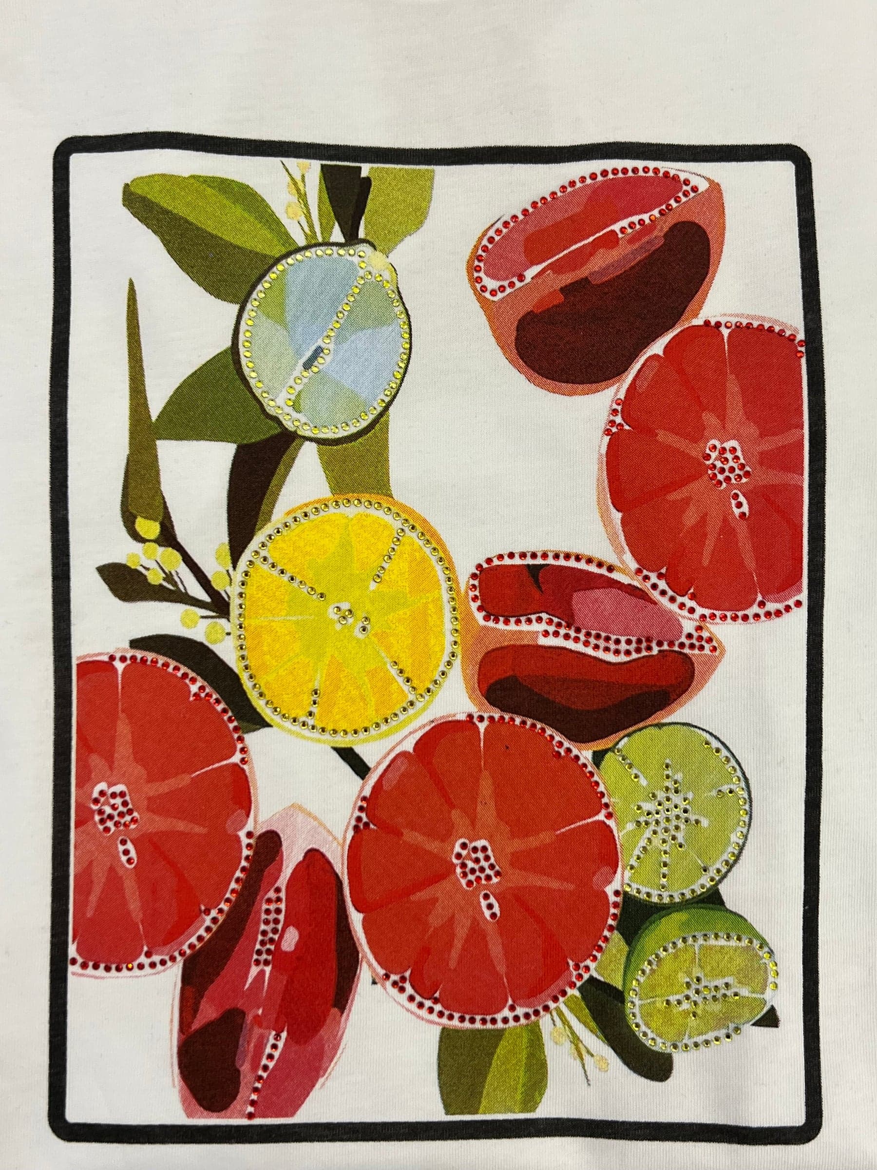 T-Shirt Stampa Frutta Con Strass - 2