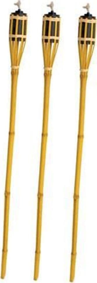 SET 12PZ TORCIA IN BAMBÙ NATURALE 150CM DA GIARDINO PER ESTERNI CON STOPPINO 020097 02335 - 8