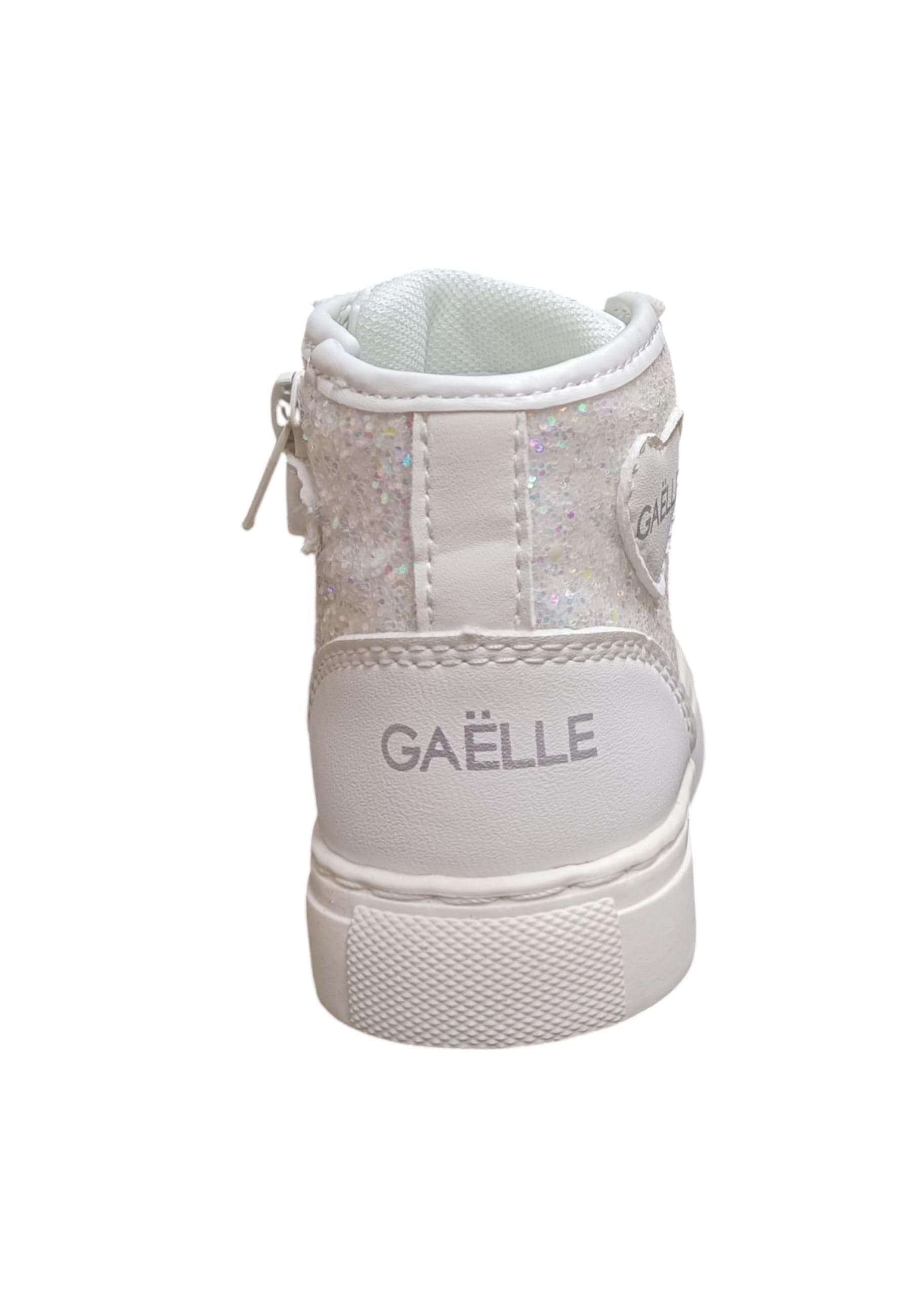 Scarpe sneakers Bambine gaelle glitter  bianco-glitter bianco laccio e zip laterale in Sneaker casual Scarpetteria Gica - Trani, commercioVirtuoso.it