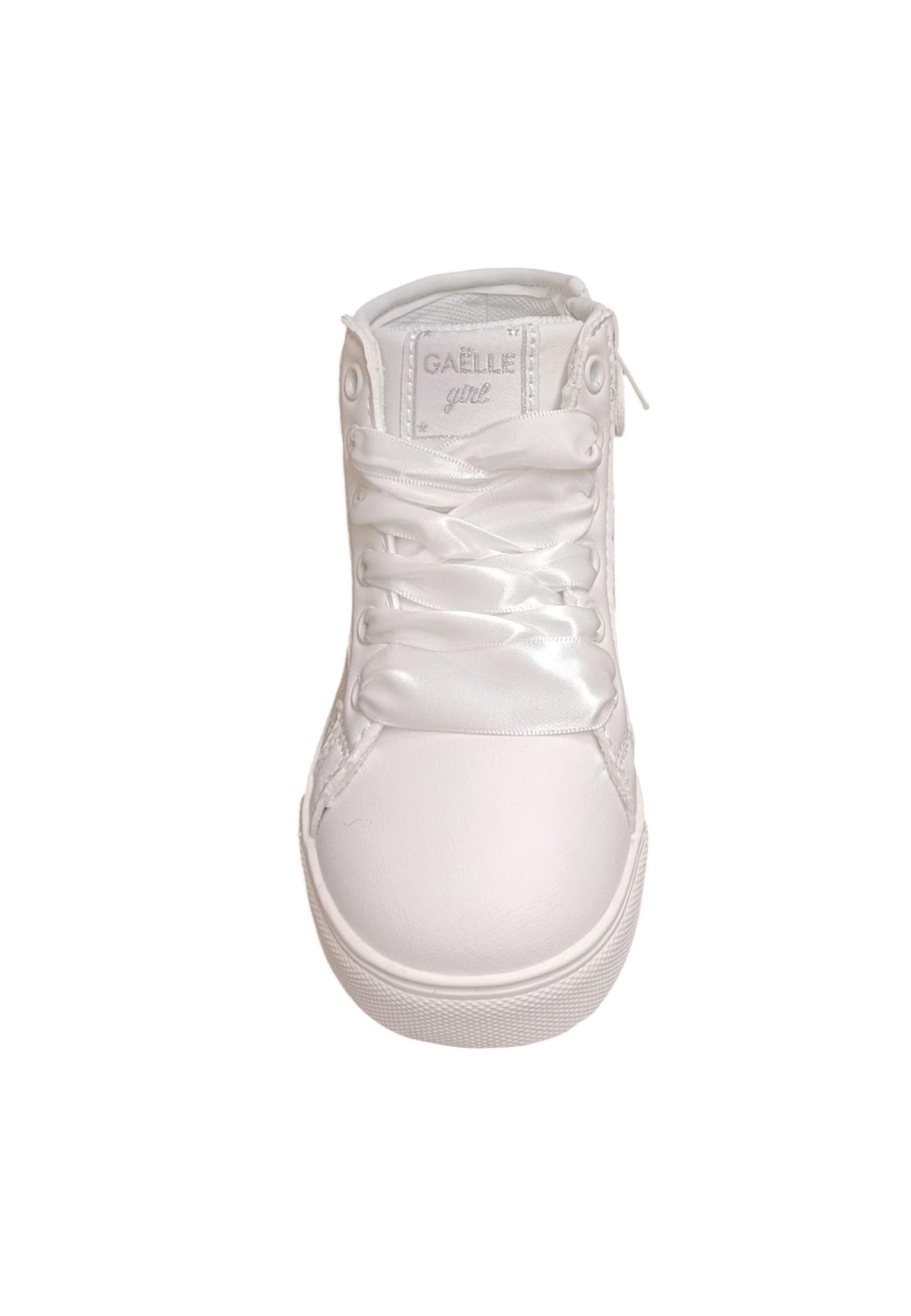 Scarpe sneakers Bambine gaelle glitter  bianco-glitter bianco laccio e zip laterale in Sneaker casual Scarpetteria Gica - Trani, commercioVirtuoso.it