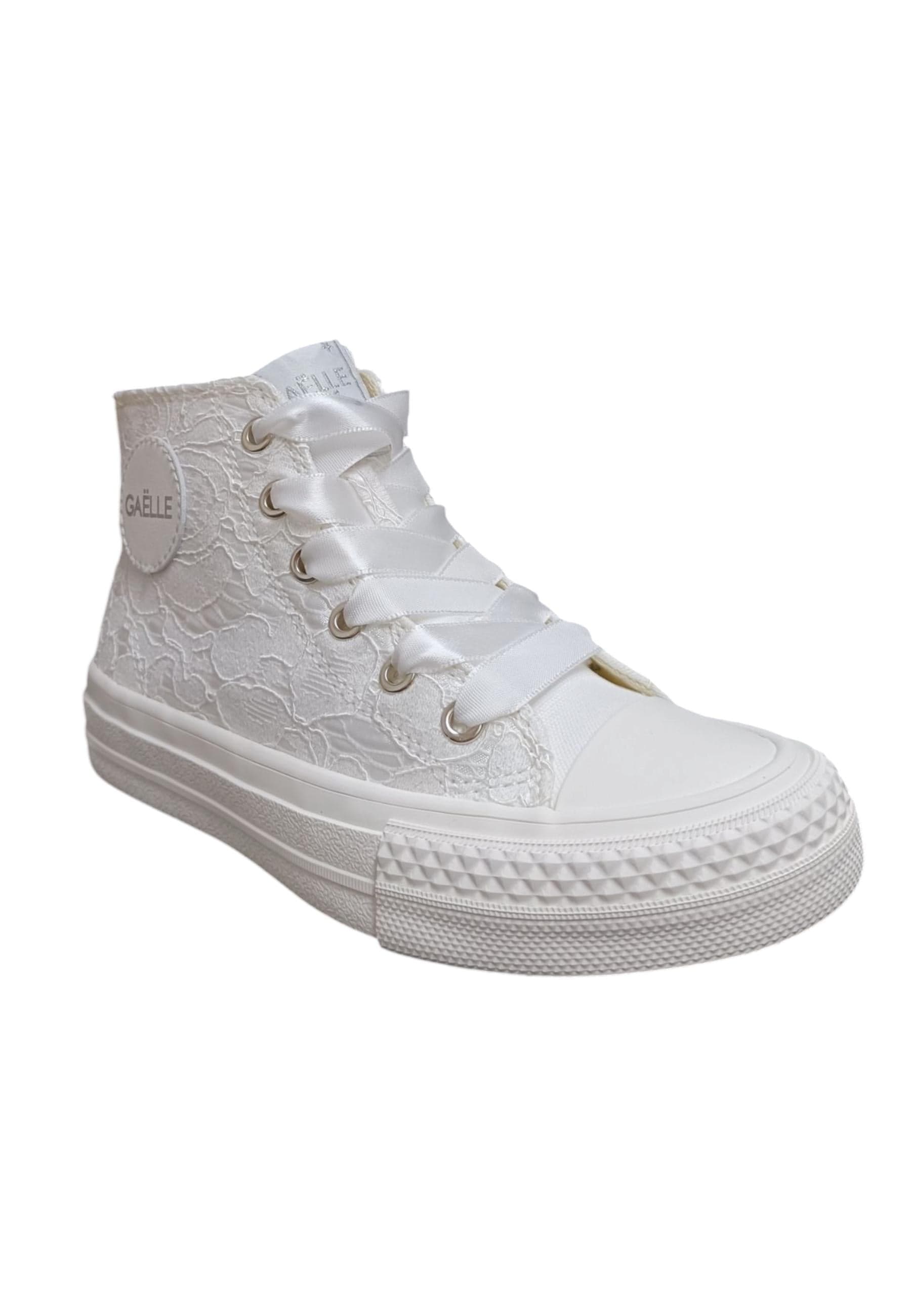 Scarpe sneakers Bambine e ragazze gaelle sissy  bianco laccio e zip laterale in Sneaker casual Scarpetteria Gica - Trani, commercioVirtuoso.it