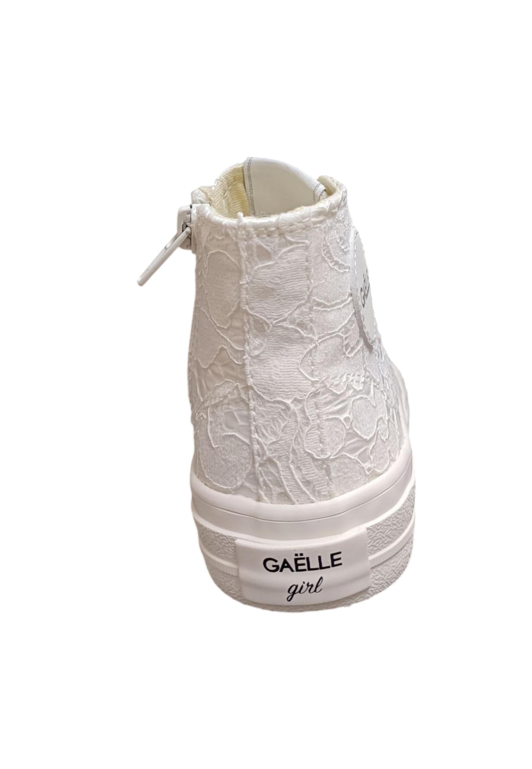 Scarpe sneakers Bambine e ragazze gaelle sissy  bianco laccio e zip laterale in Sneaker casual Scarpetteria Gica - Trani, commercioVirtuoso.it