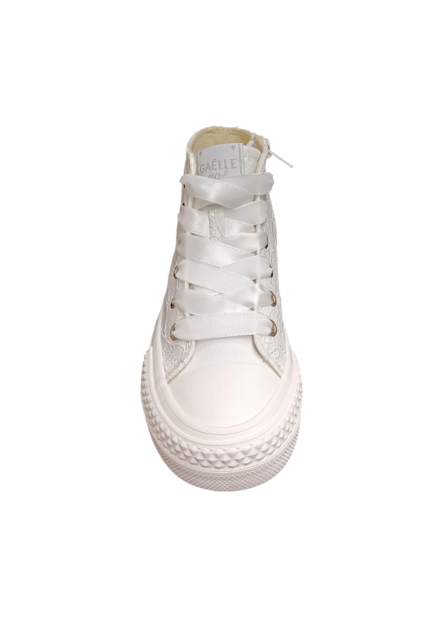 Scarpe sneakers Bambine e ragazze gaelle sissy  bianco laccio e zip laterale in Sneaker casual Scarpetteria Gica - Trani, commercioVirtuoso.it