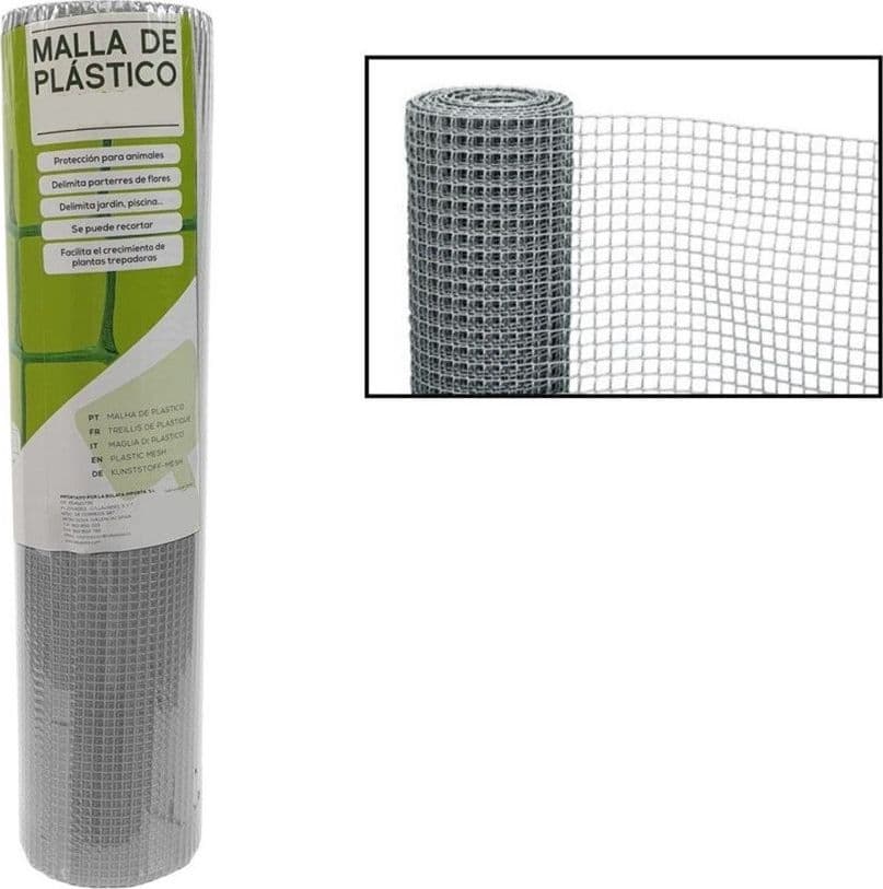 RETE DI PLASTICA PROTETTIVA 1 X 5 MT GRIGIO PER CANCELLI RECINZIONI BALCONI 206614 - 9