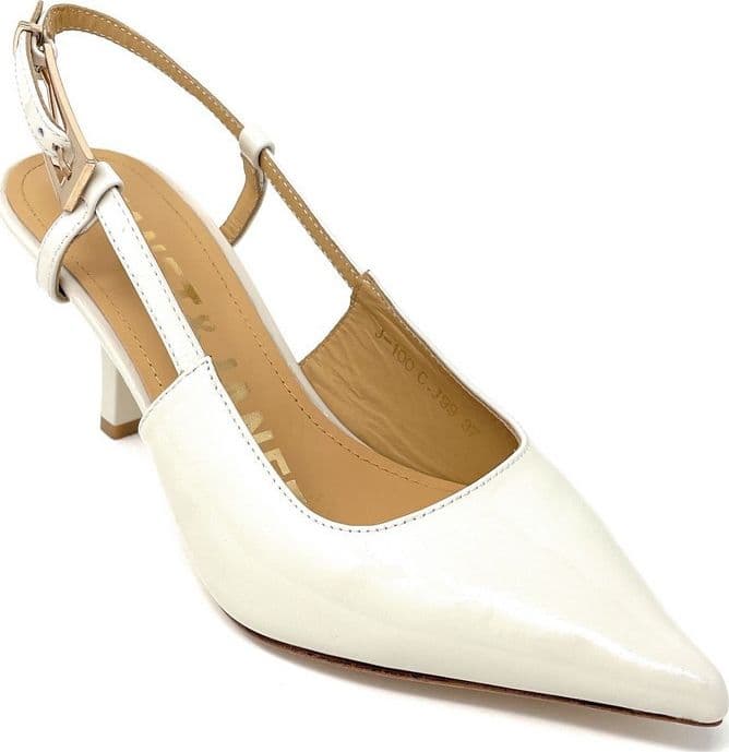 Janet & Janet slingback in pelle verniciata beige J100 BEIGE 99 - 2