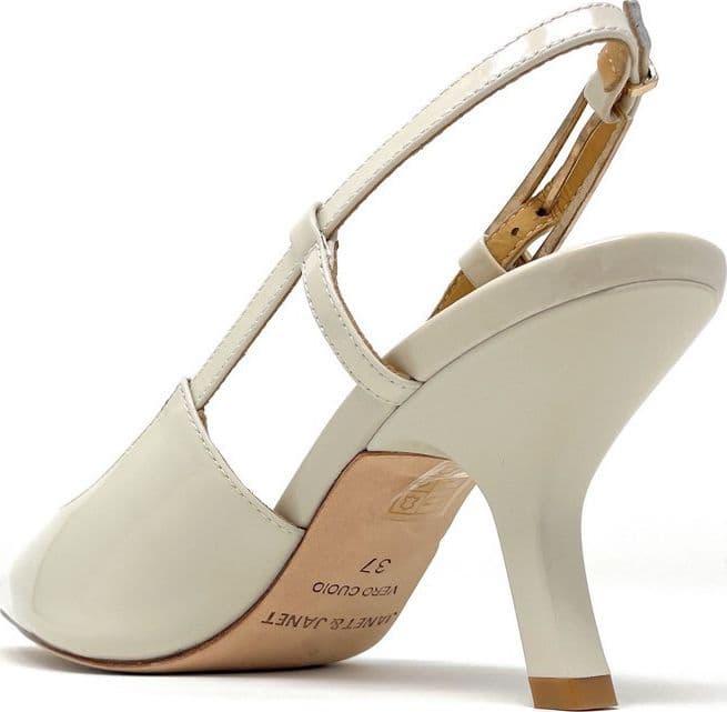 Janet & Janet slingback in pelle verniciata beige J100 BEIGE 99 - 3