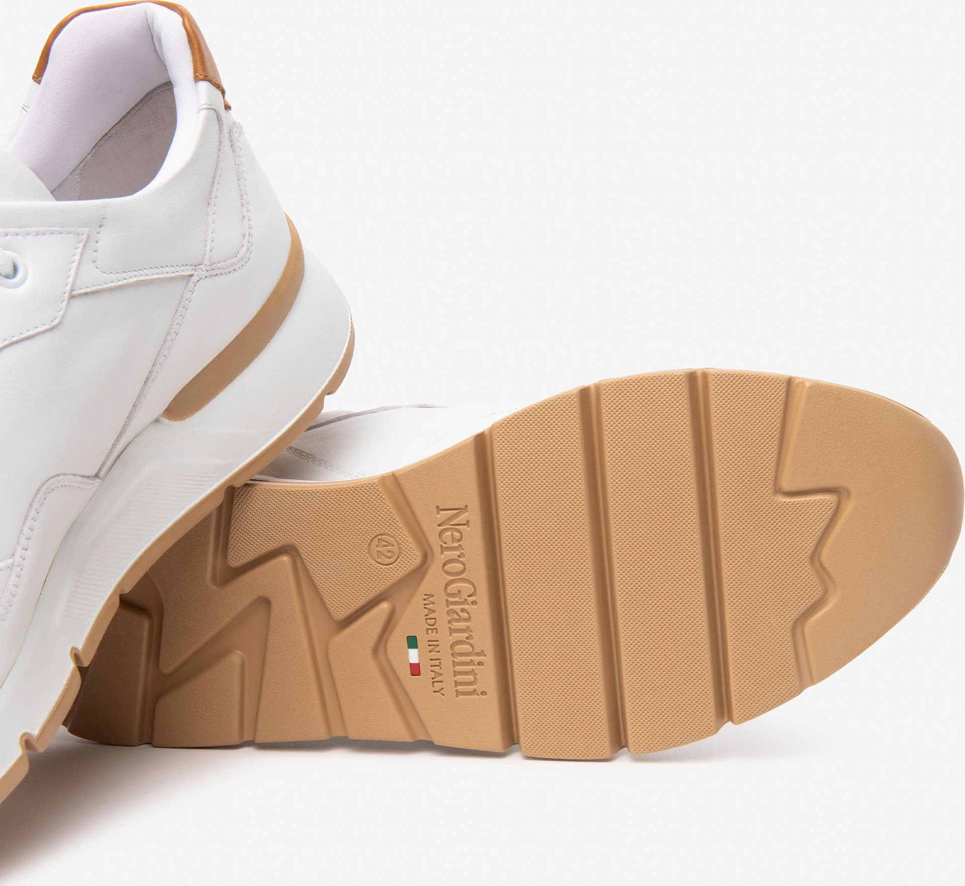 Nero Giardini sneakers uomo in pelle bianco E500641U707 - 5
