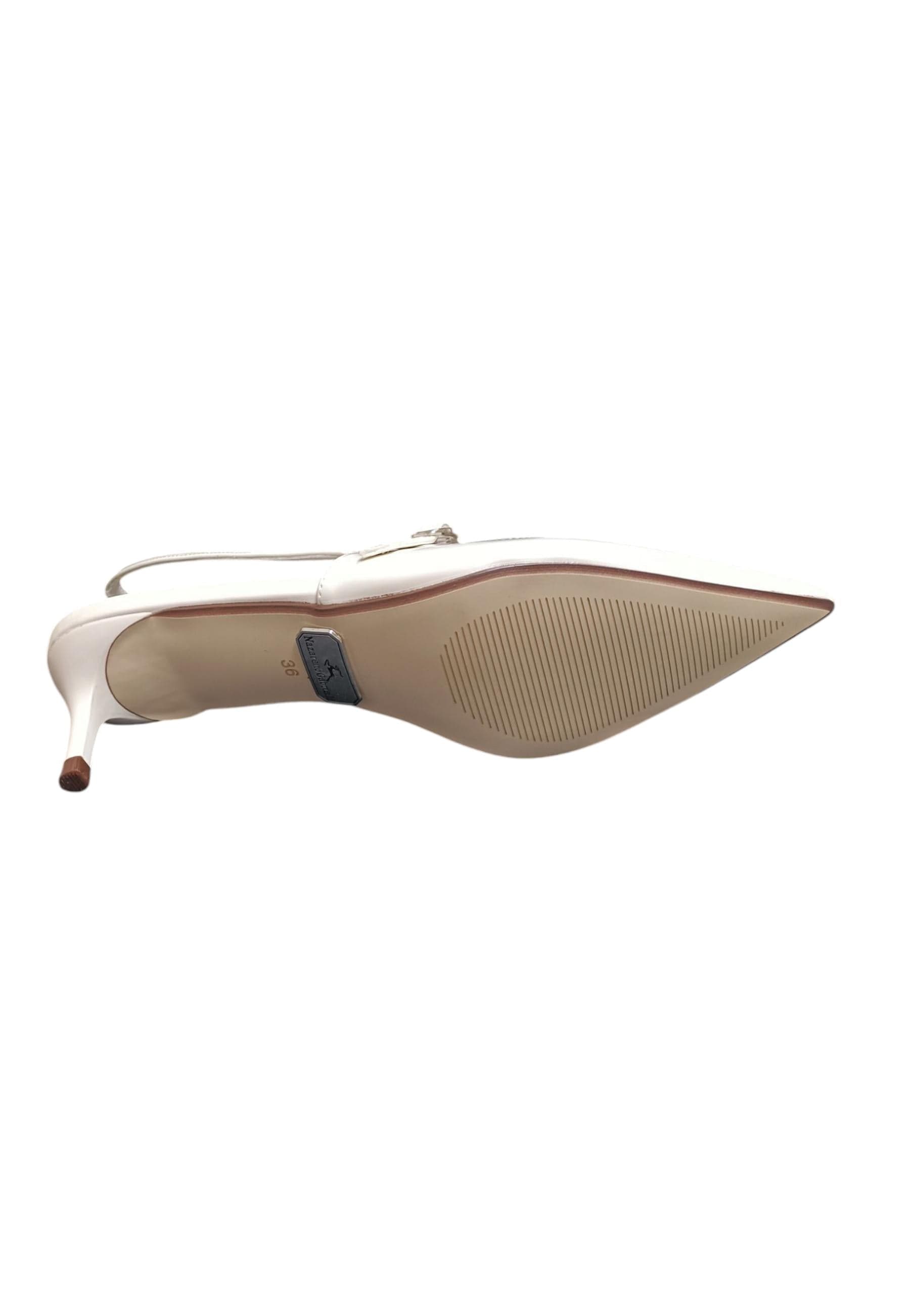 Décolleté donna Nazareno Gabrieli bianco vernice - Eleganza luminosa con elastico - 5