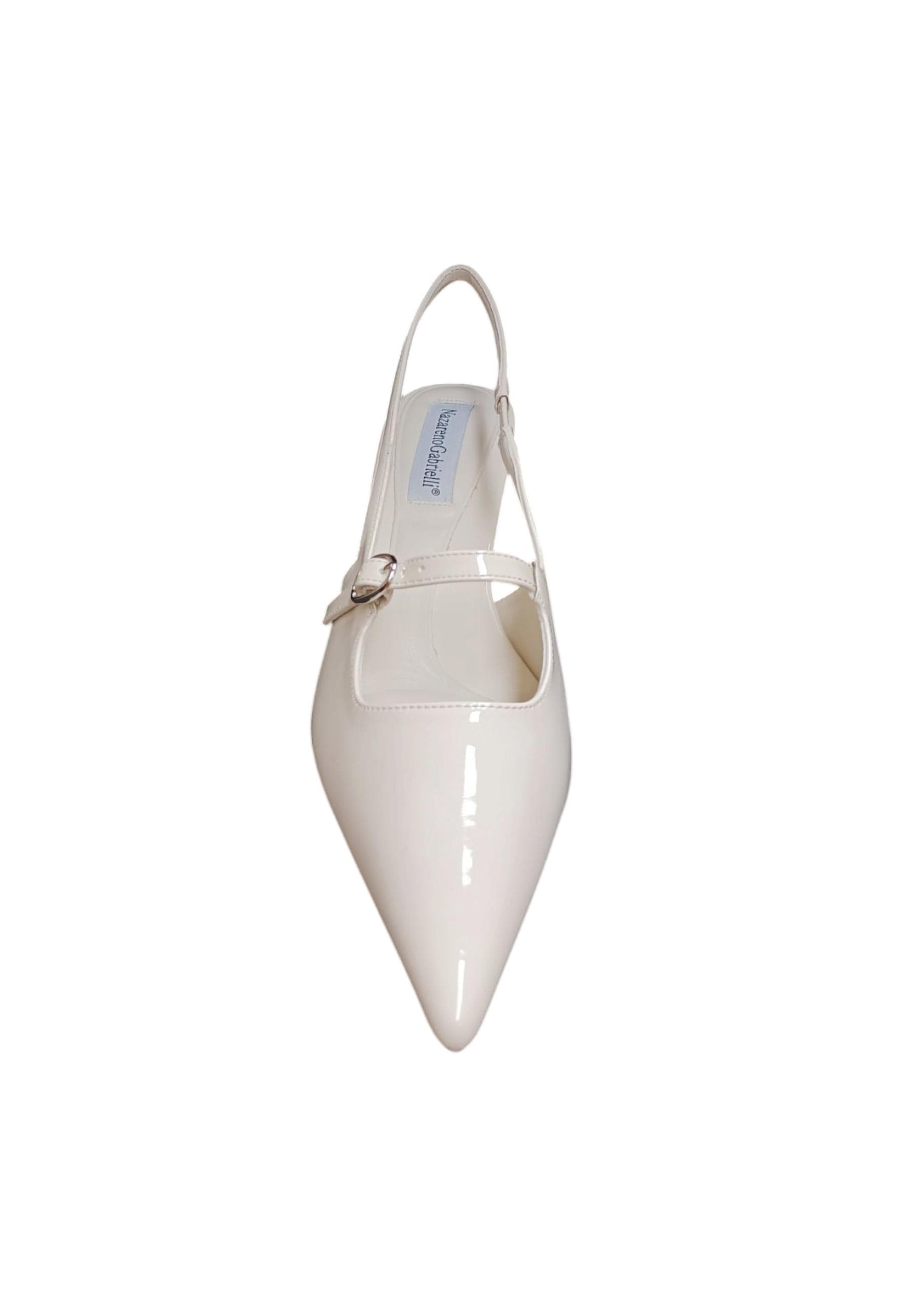 Décolleté donna Nazareno Gabrieli bianco vernice - Eleganza luminosa con elastico in Ballerine Scarpetteria Gica - Trani, commercioVirtuoso.it