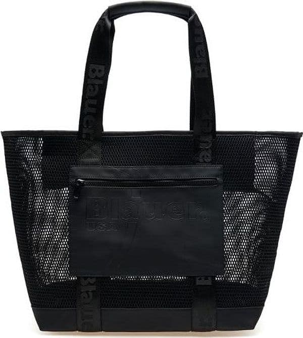 Blauer borsa donna knitted polyester tote bag