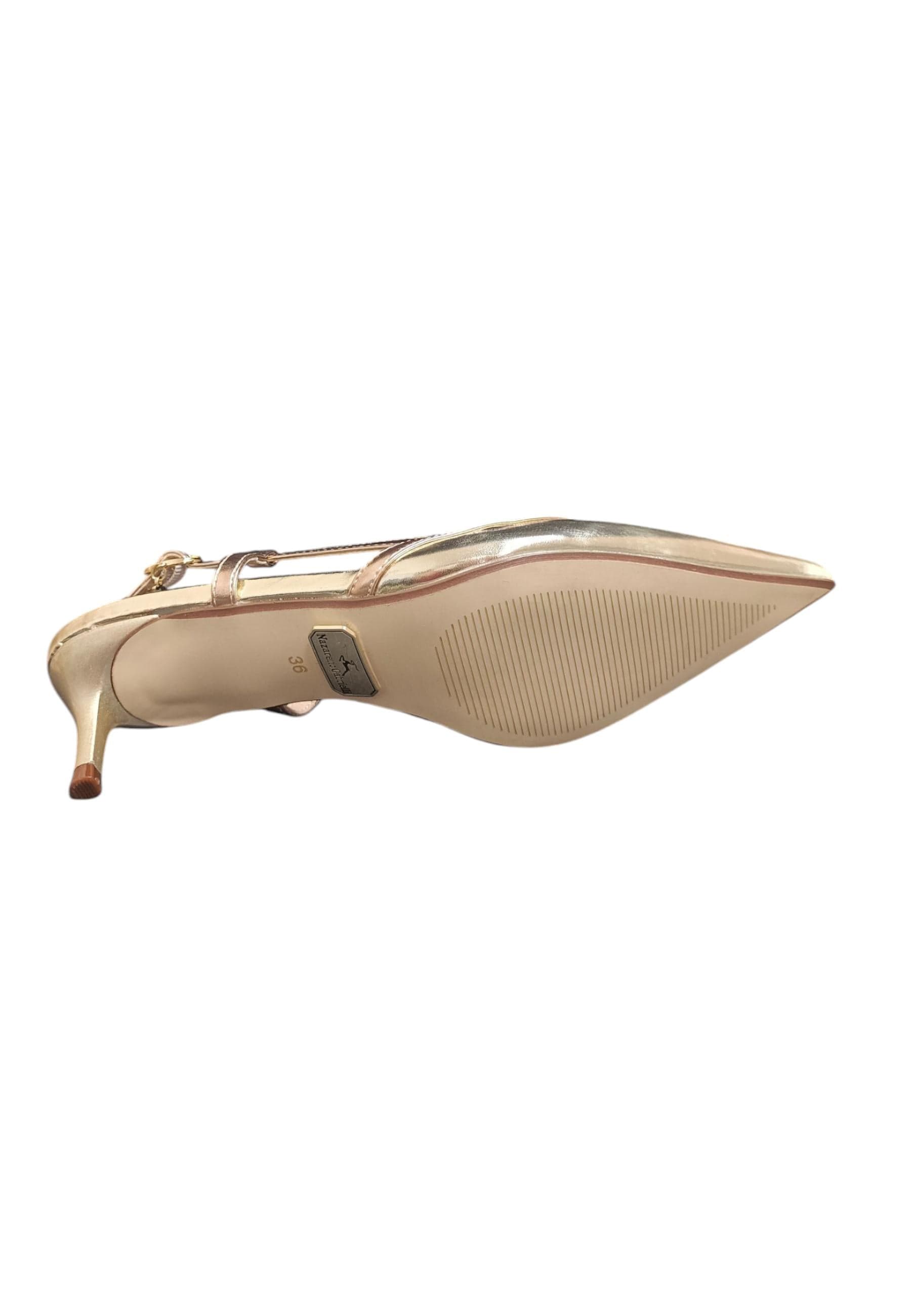 Décolleté donna Nazareno Gabrieli platino pelle - Eleganza luminosa con fibbia in Ballerine Scarpetteria Gica - Trani, commercioVirtuoso.it