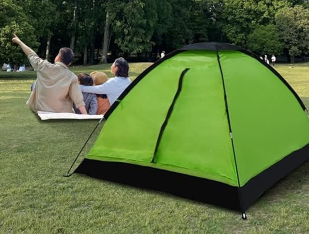 TENDA DA CAMPEGGIO PER 2 PERSONE 200X140X100CM CON BORSA TRASPORTO PORTATILE 206401 - 8
