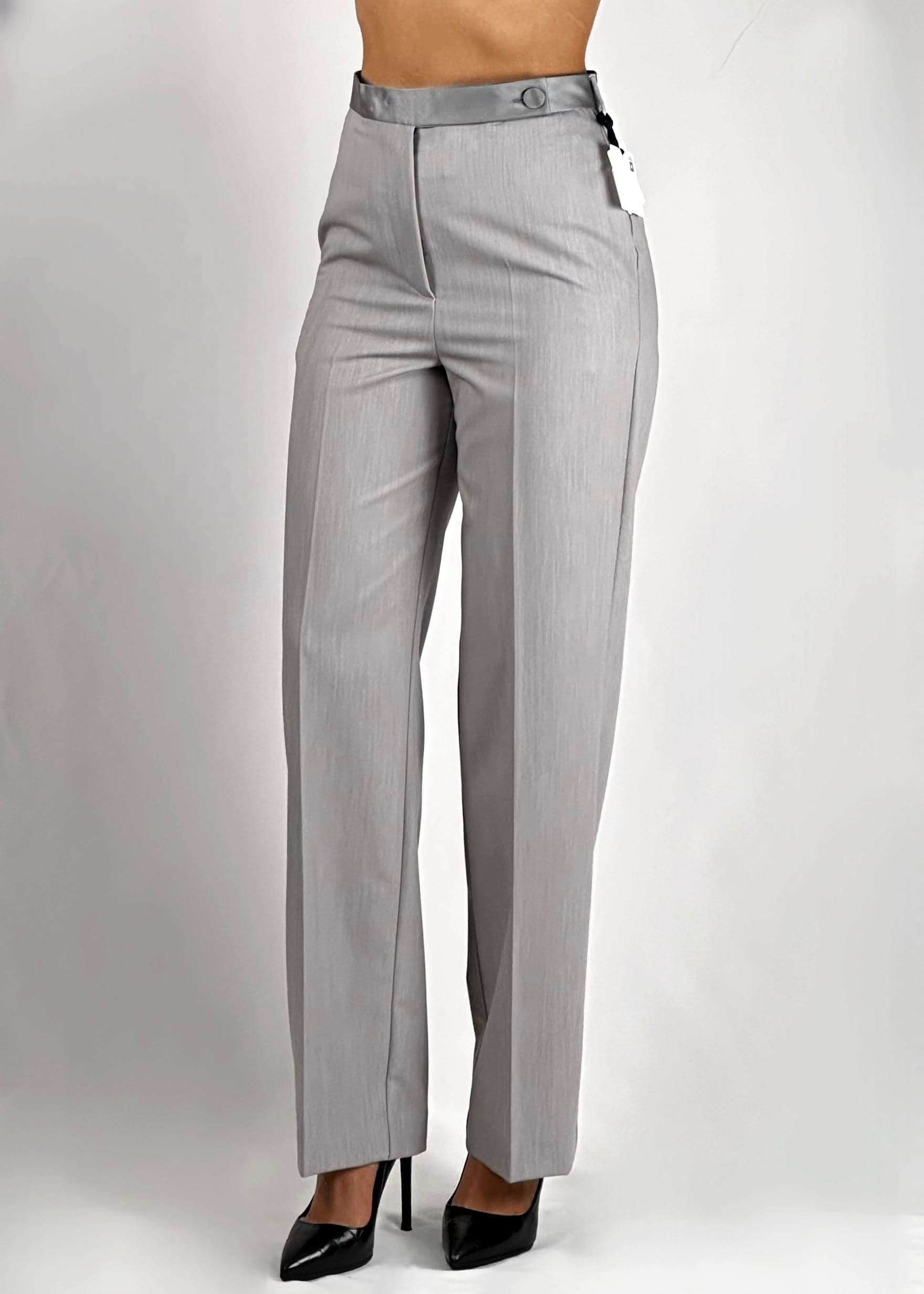 Pantalone Vicolo grigio con raso in vita in Pantaloni Kanal 32 - Santa Maria di Licodia, commercioVirtuoso.it