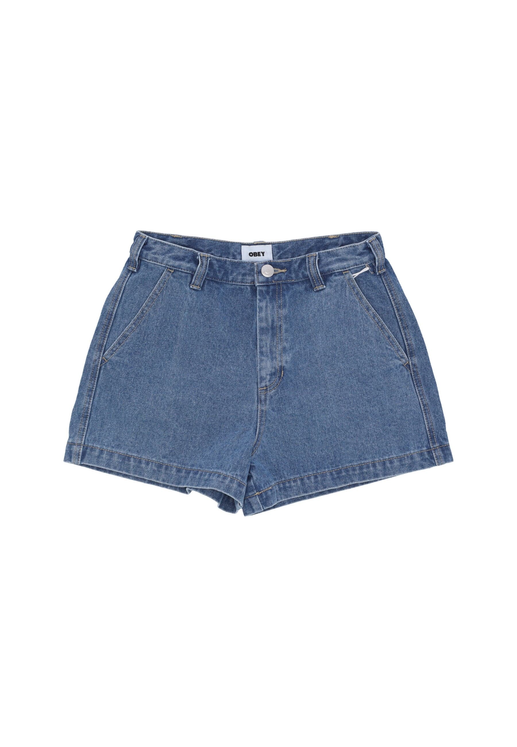 OBEY Pantalone Corto Donna W Dania Short Light Indigo - 5