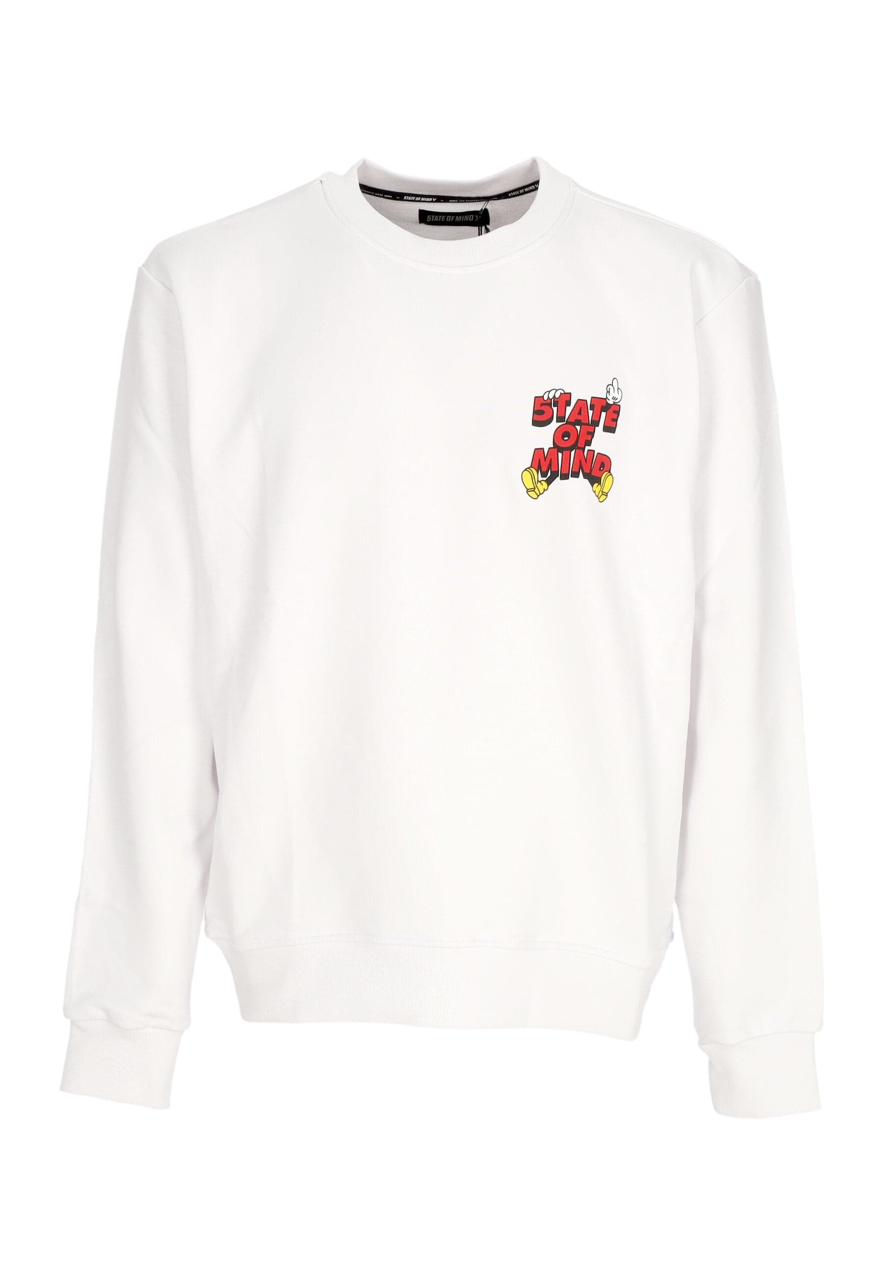 5TATE OF MIND Felpa Leggera Girocollo Uomo Mickey 5tate Sweatshirt White - 5