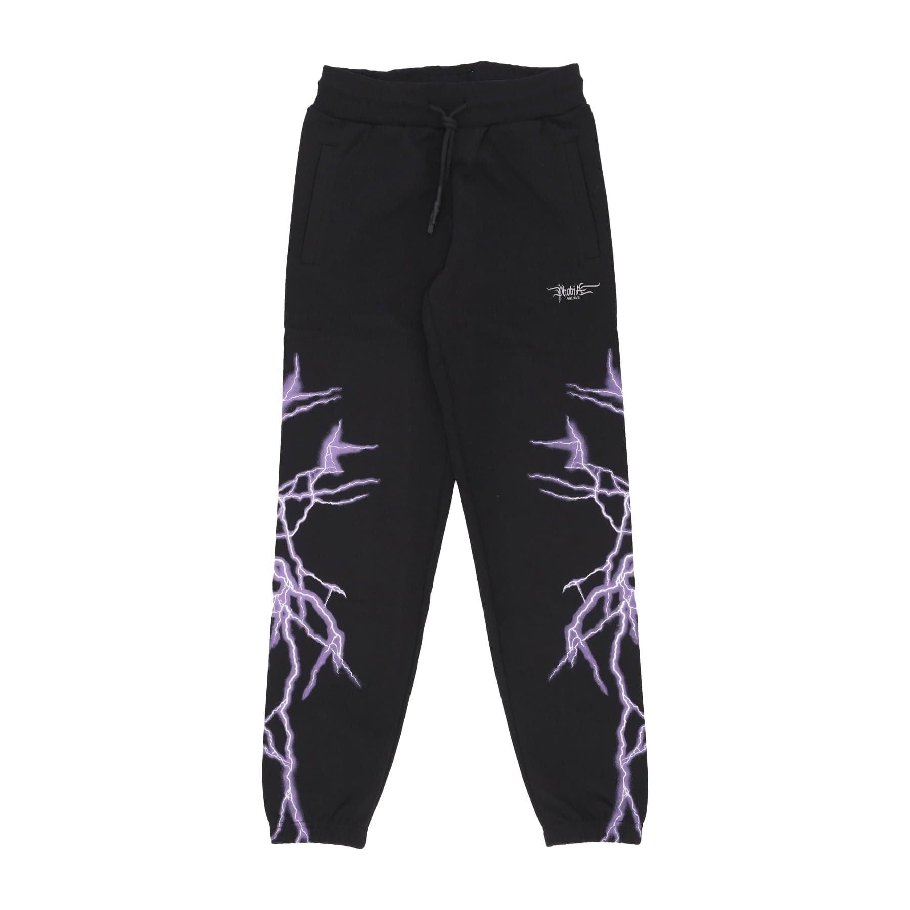 PHOBIA Pantalone Tuta Leggero Uomo Lateral Lightning Print Pants Black/purple - 3