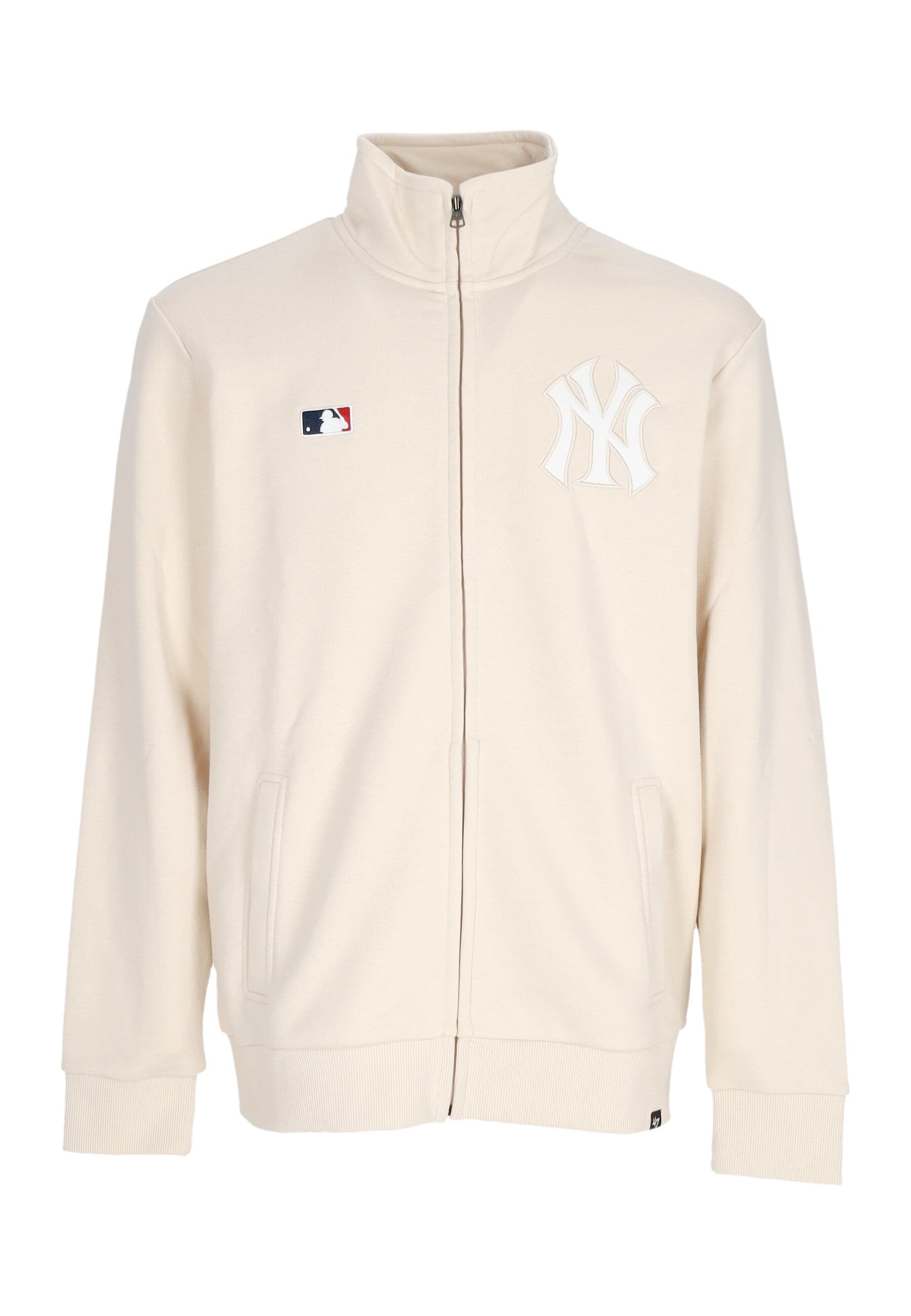 47 BRAND Felpa Leggera Collo Alto Uomo Mlb Embroidery Helix Track Jacket Neyyan Oat Milk - 5