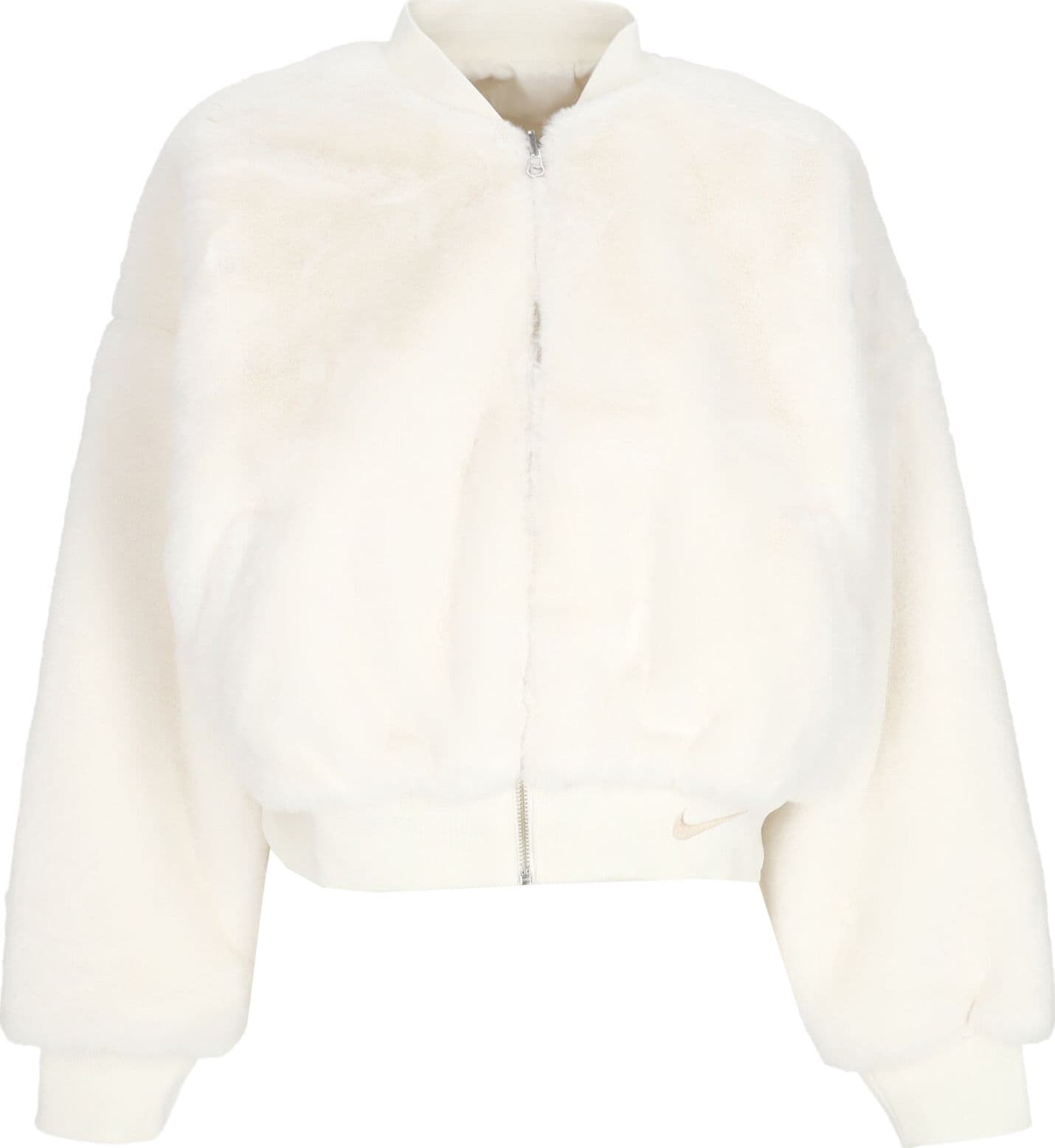 Nike Pelliccia Donna W Sportswear Reversible Faux Fur Bomber Sail/sanddrift