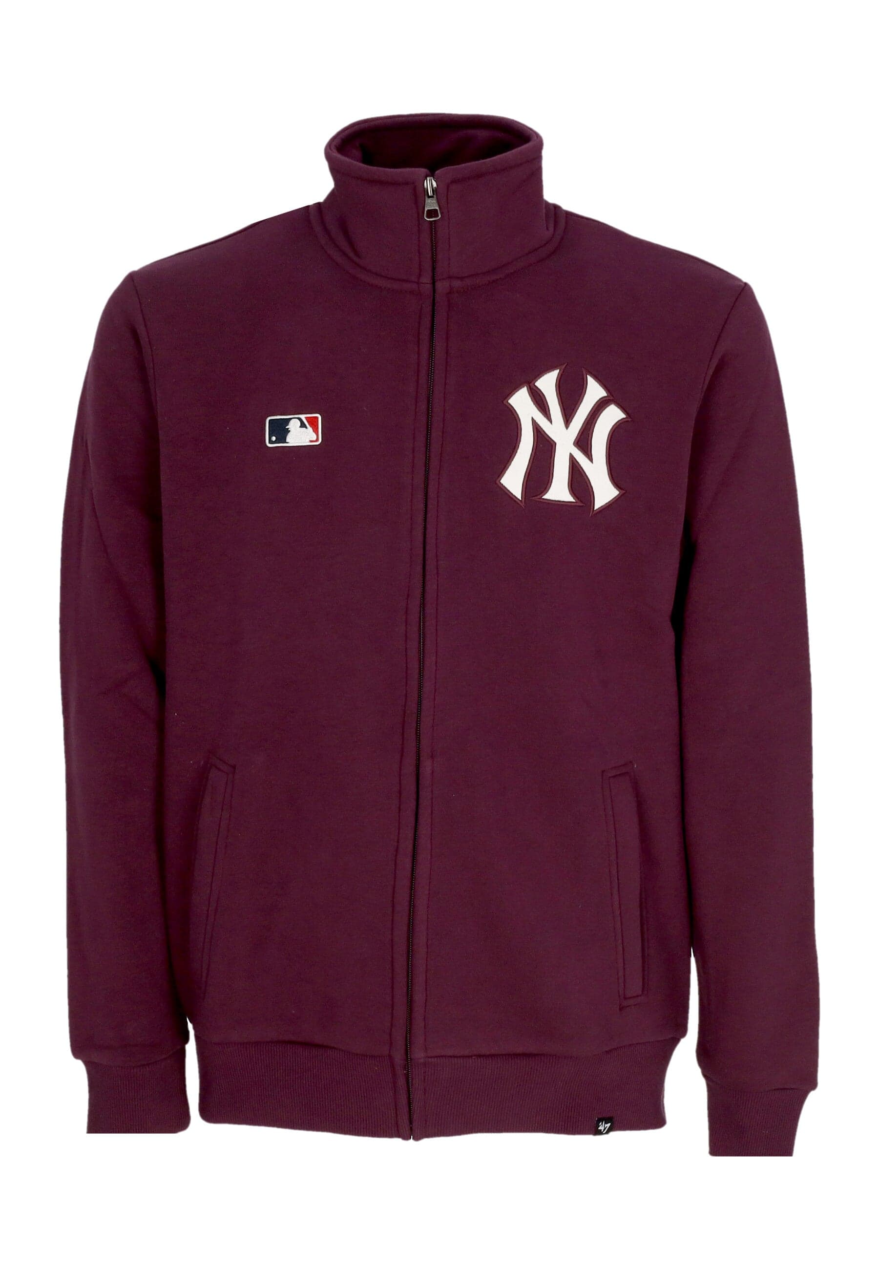 47 BRAND Felpa Collo Alto Uomo Mlb Emb Islington Tj Neyyan Plum - 3