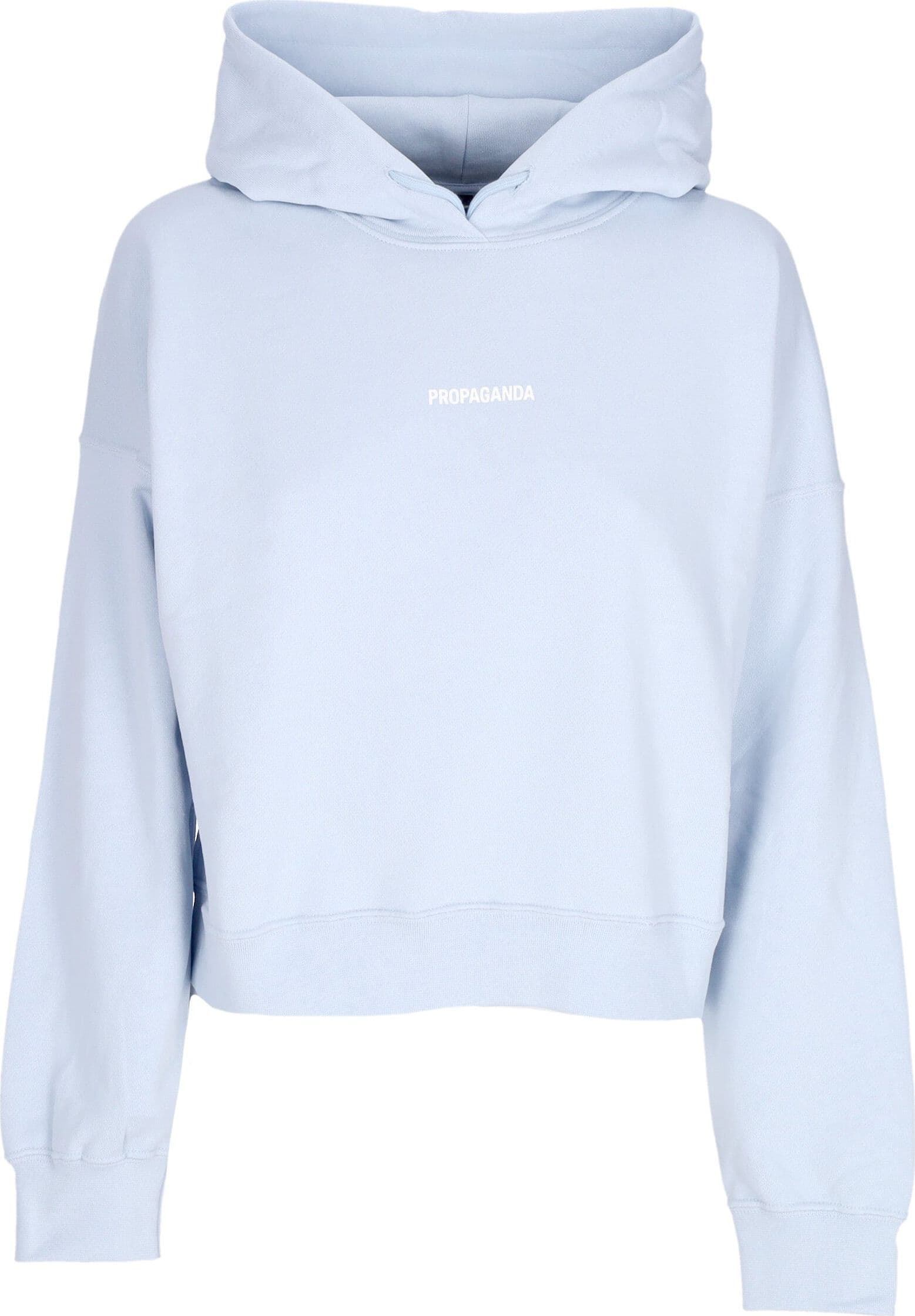 PROPAGANDA Felpa Leggera Cappuccio Corta Donna W Ribs Crop Top Hoodie Sky