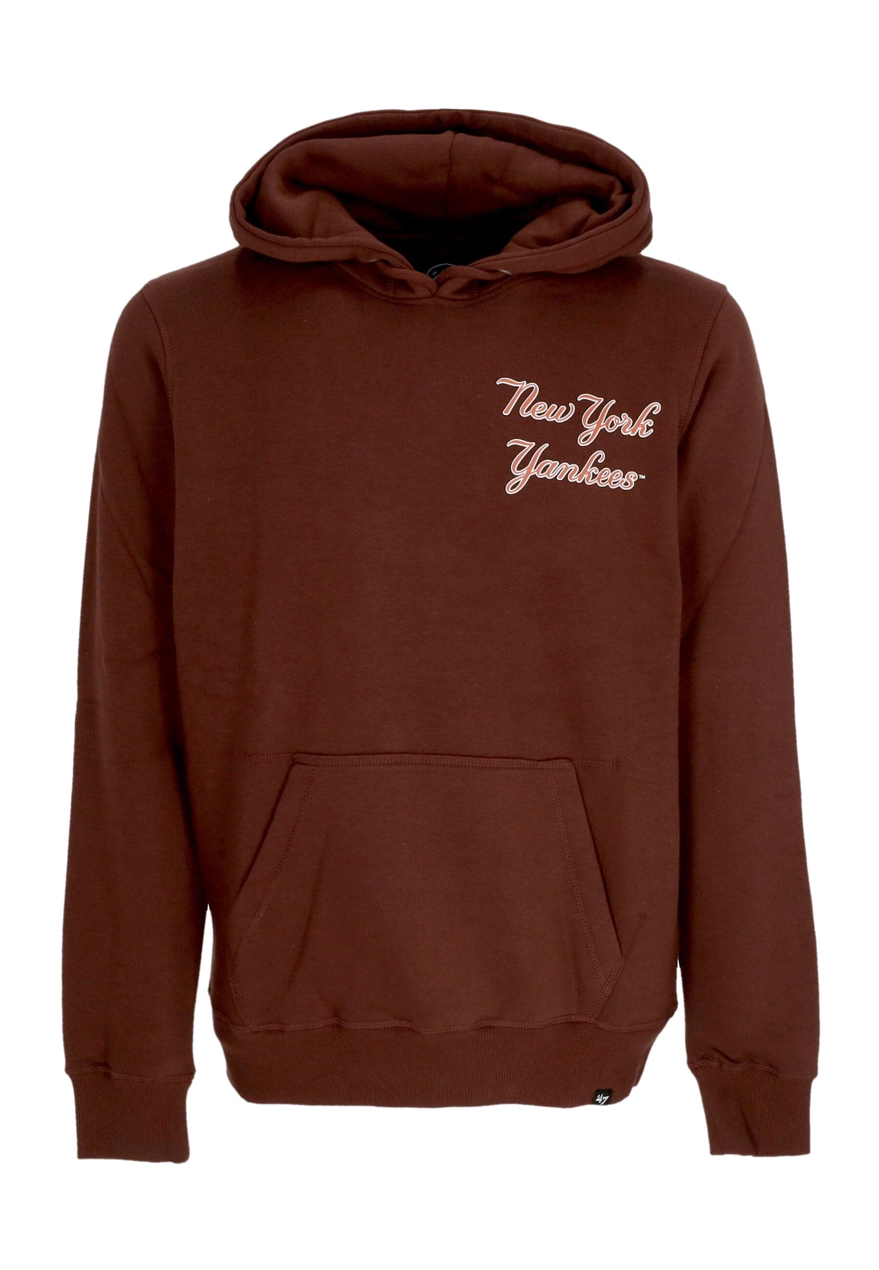 47 BRAND Felpa Cappuccio Uomo Mlb Backer Burnside Hoodie Neyyan Cacao - 3